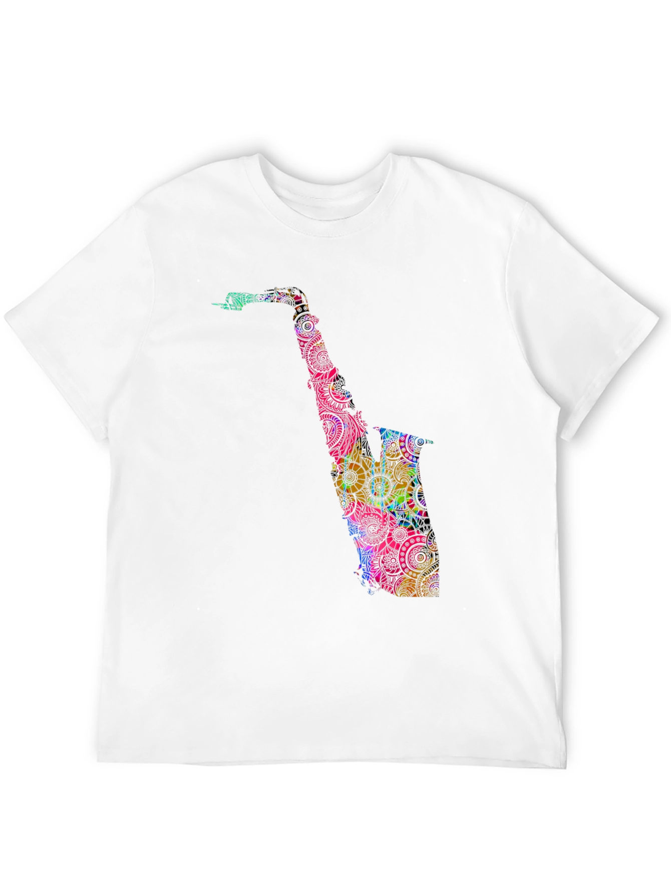 Saxophone Mandala Graphic Tee - Black