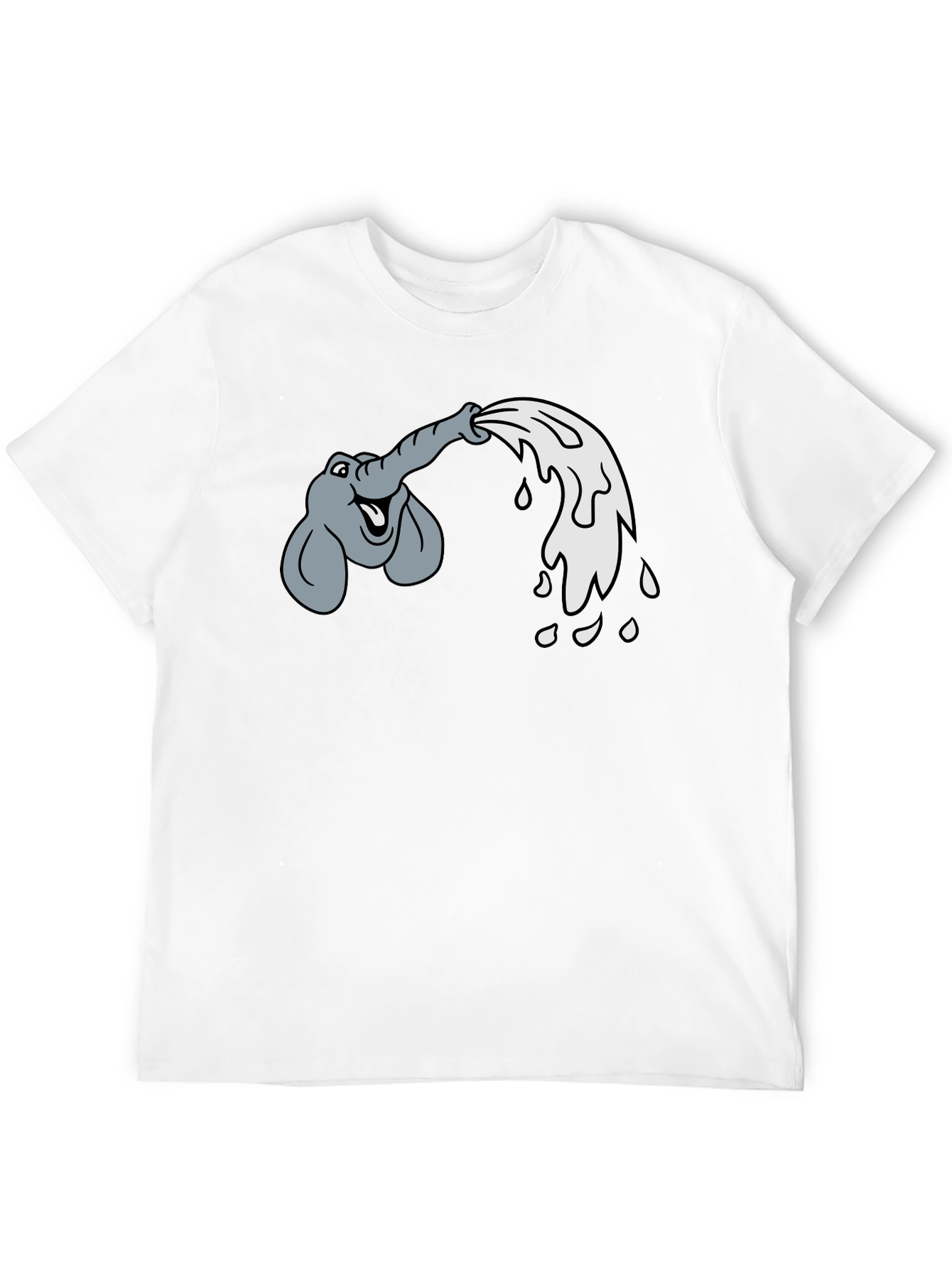 Elephant Water Blast Graphic Tee - Black