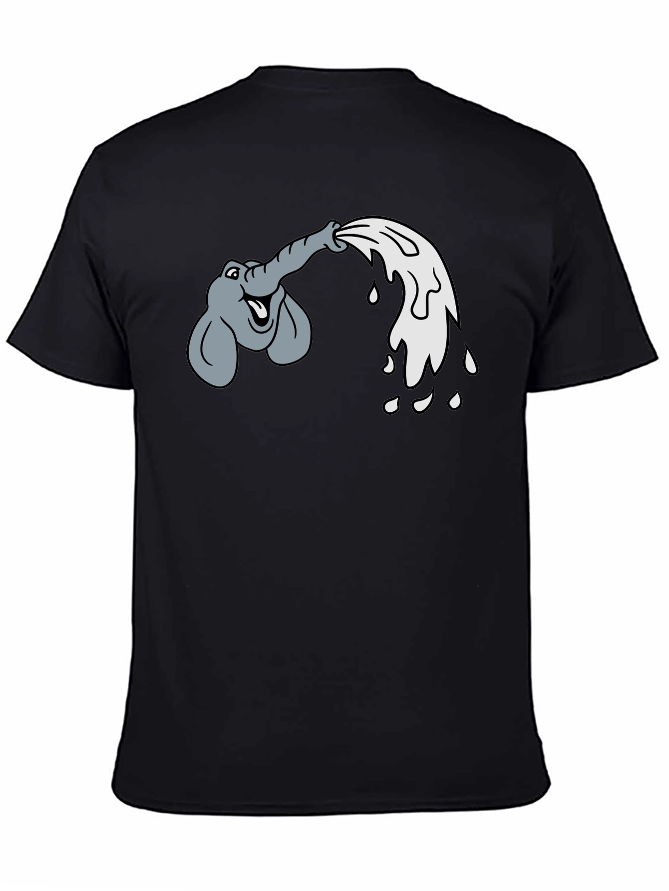 Elephant Water Blast Graphic Tee - Black