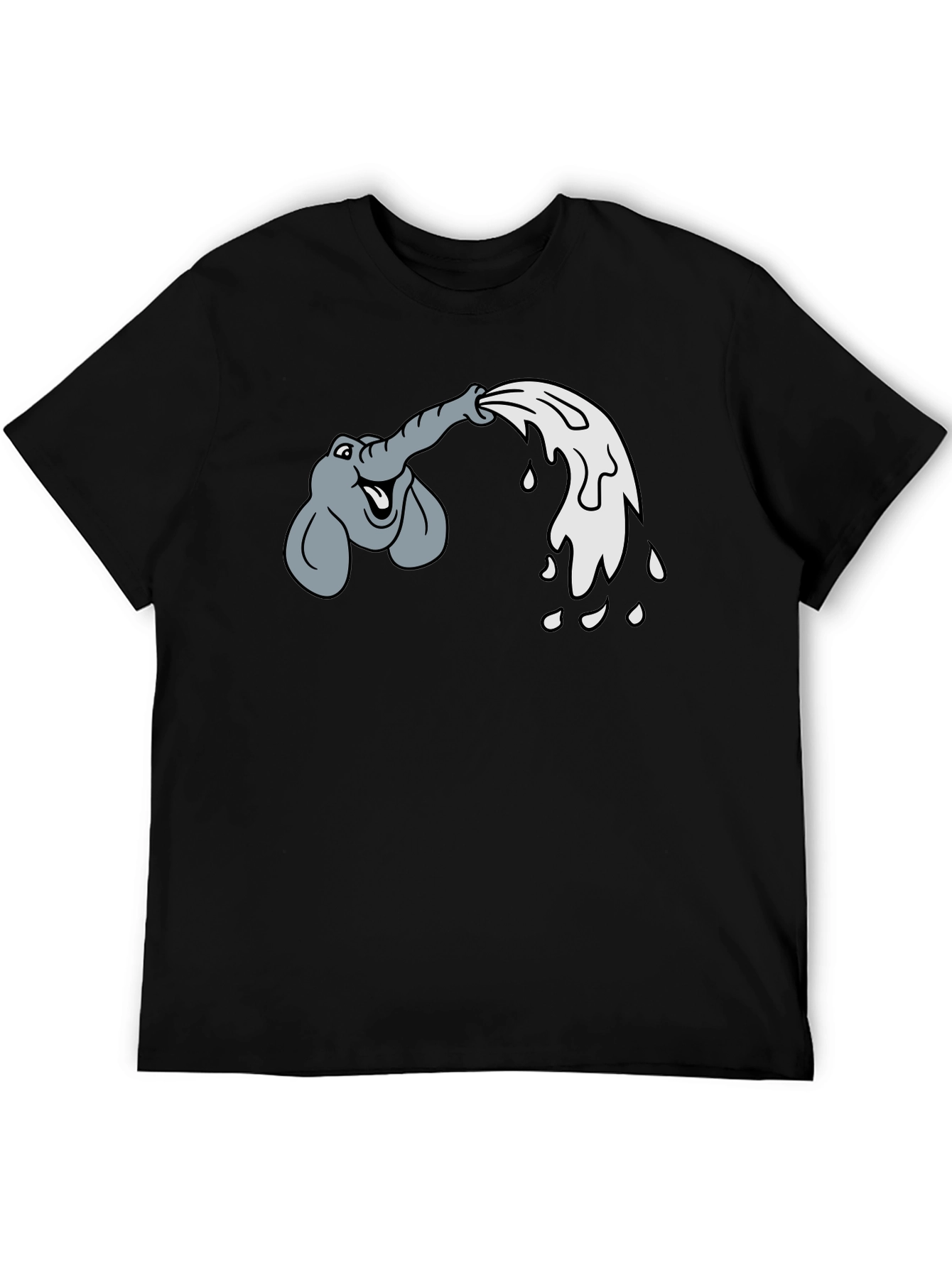 Elephant Water Blast Graphic Tee - Black