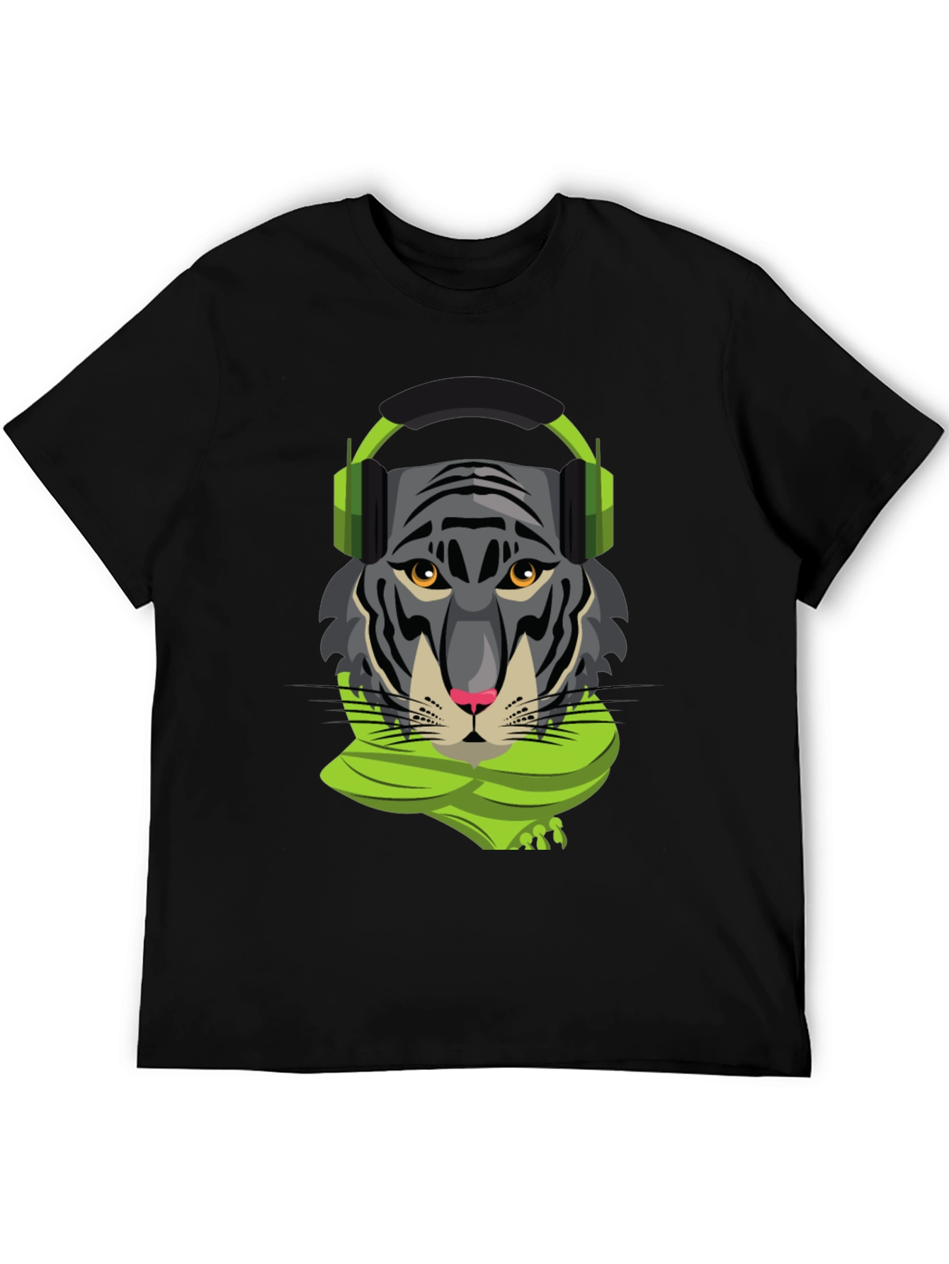 Tiger DJ Graphic Tee - Cool Animal Shirt