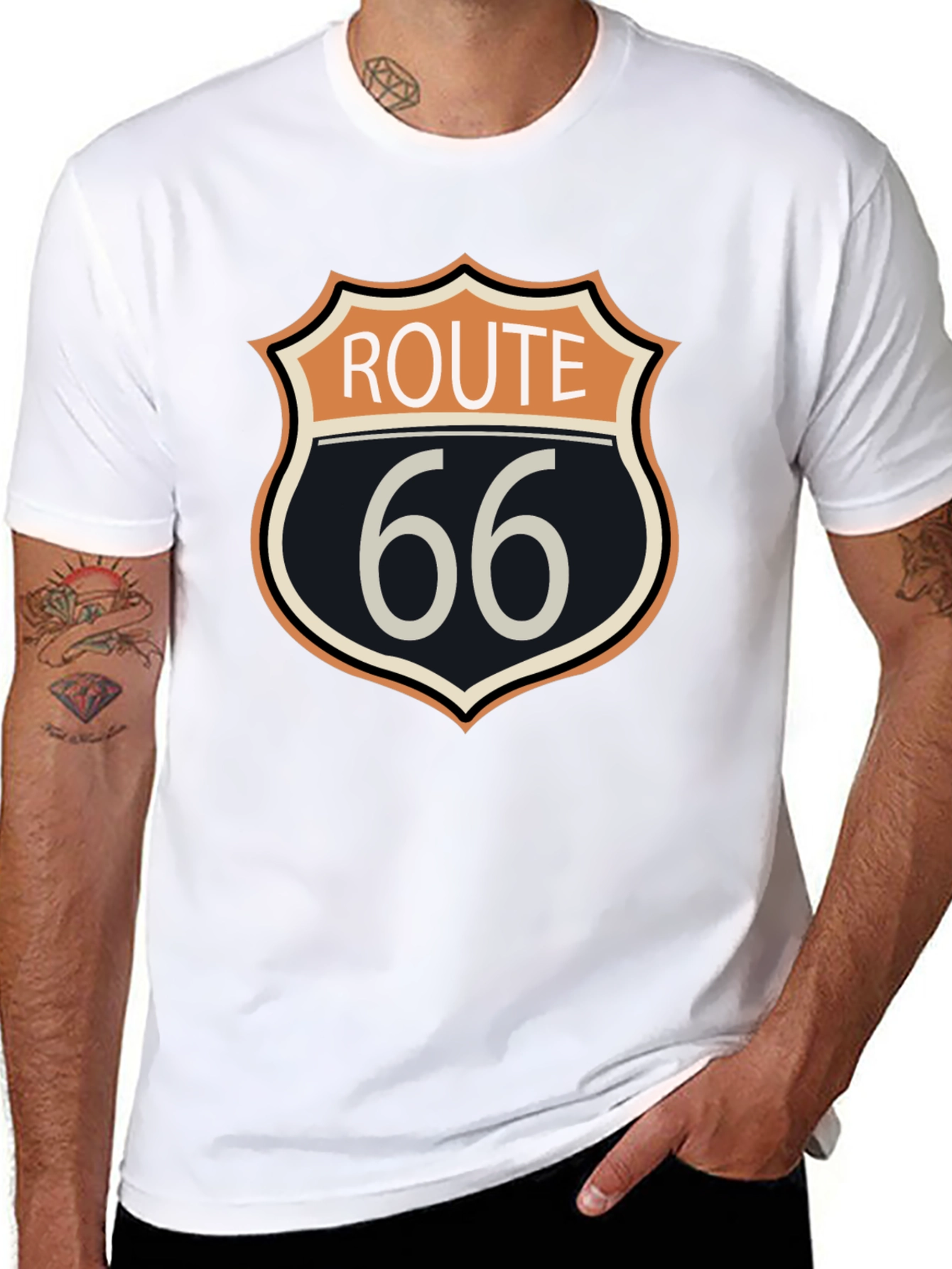 Route 66 Graphic T-Shirt - Classic Americana Design