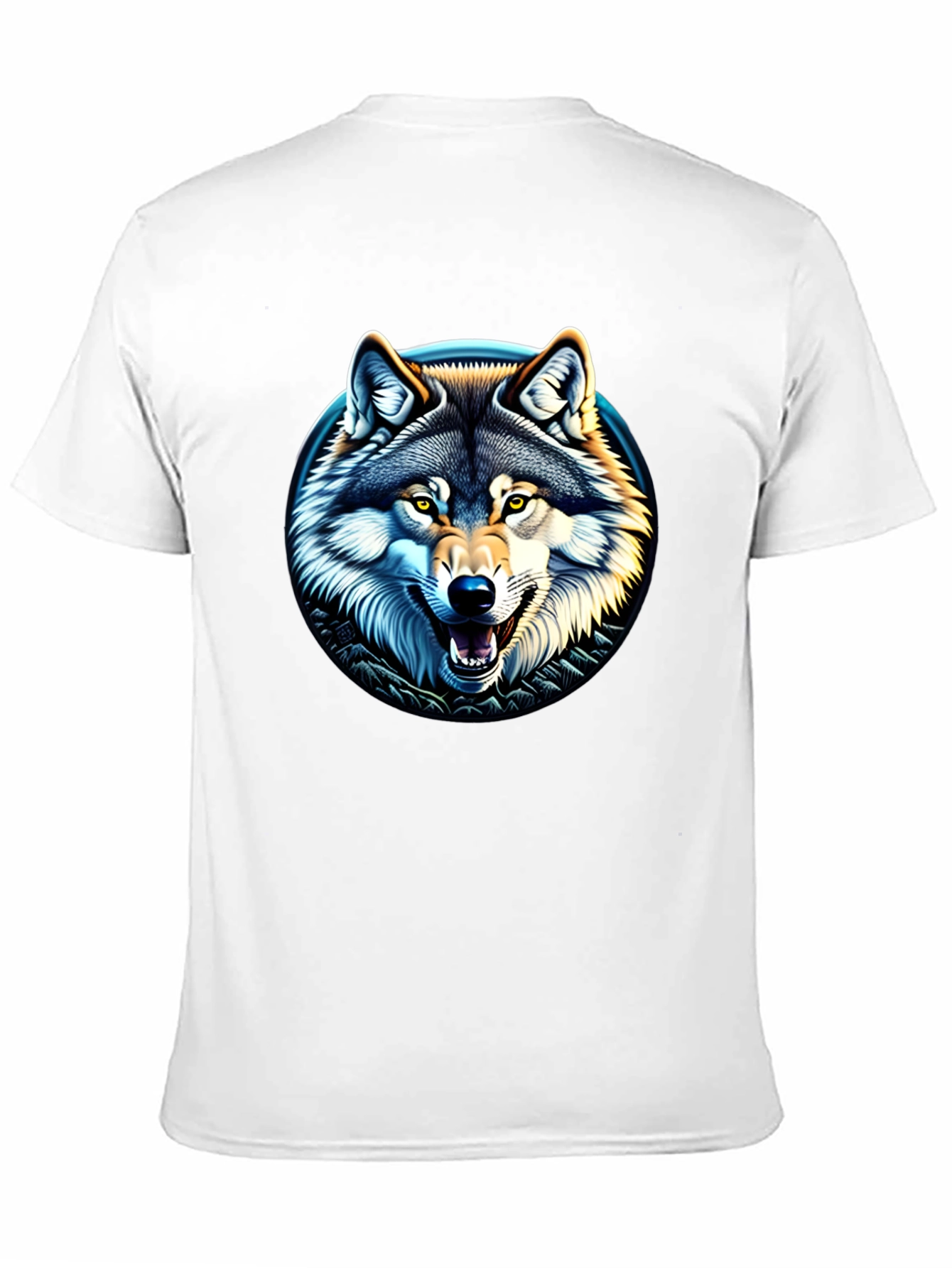 Wolf Graphic Print Crew Neck T-Shirt