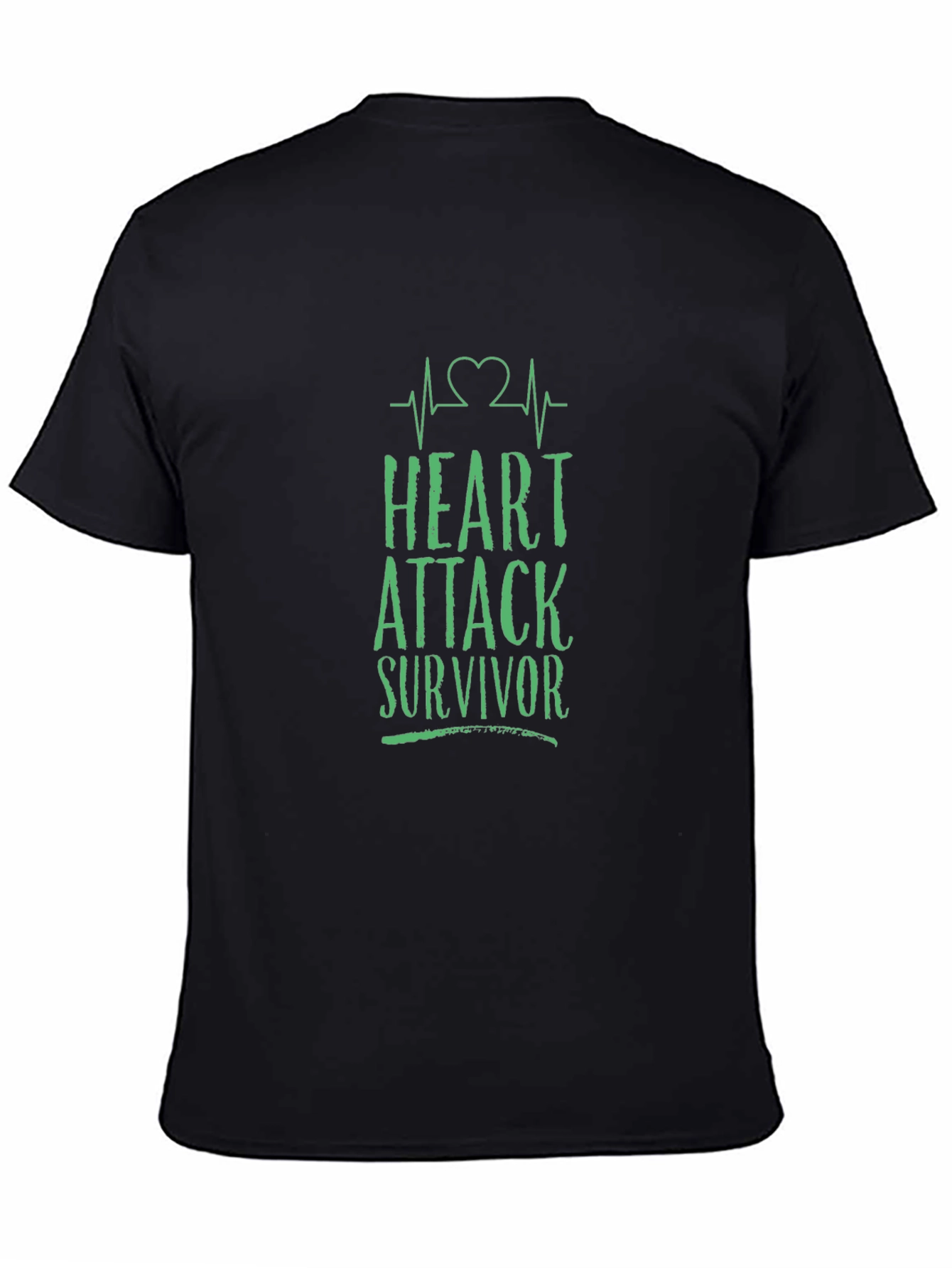 Heart Attack Survivor Graphic Tee - Black Cotton
