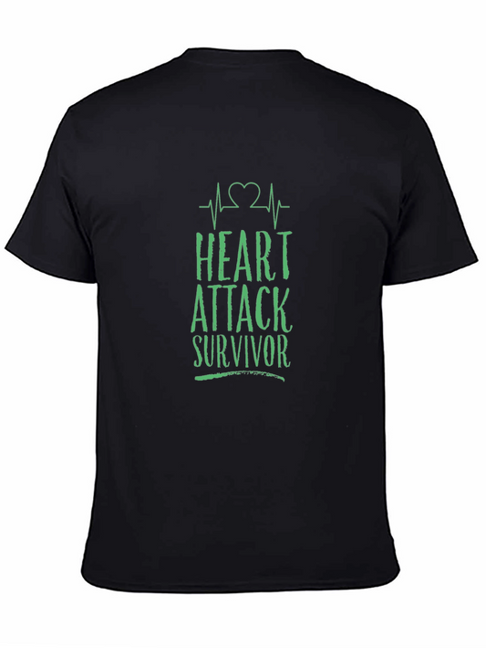 Heart Attack Survivor Graphic Tee - Black Cotton
