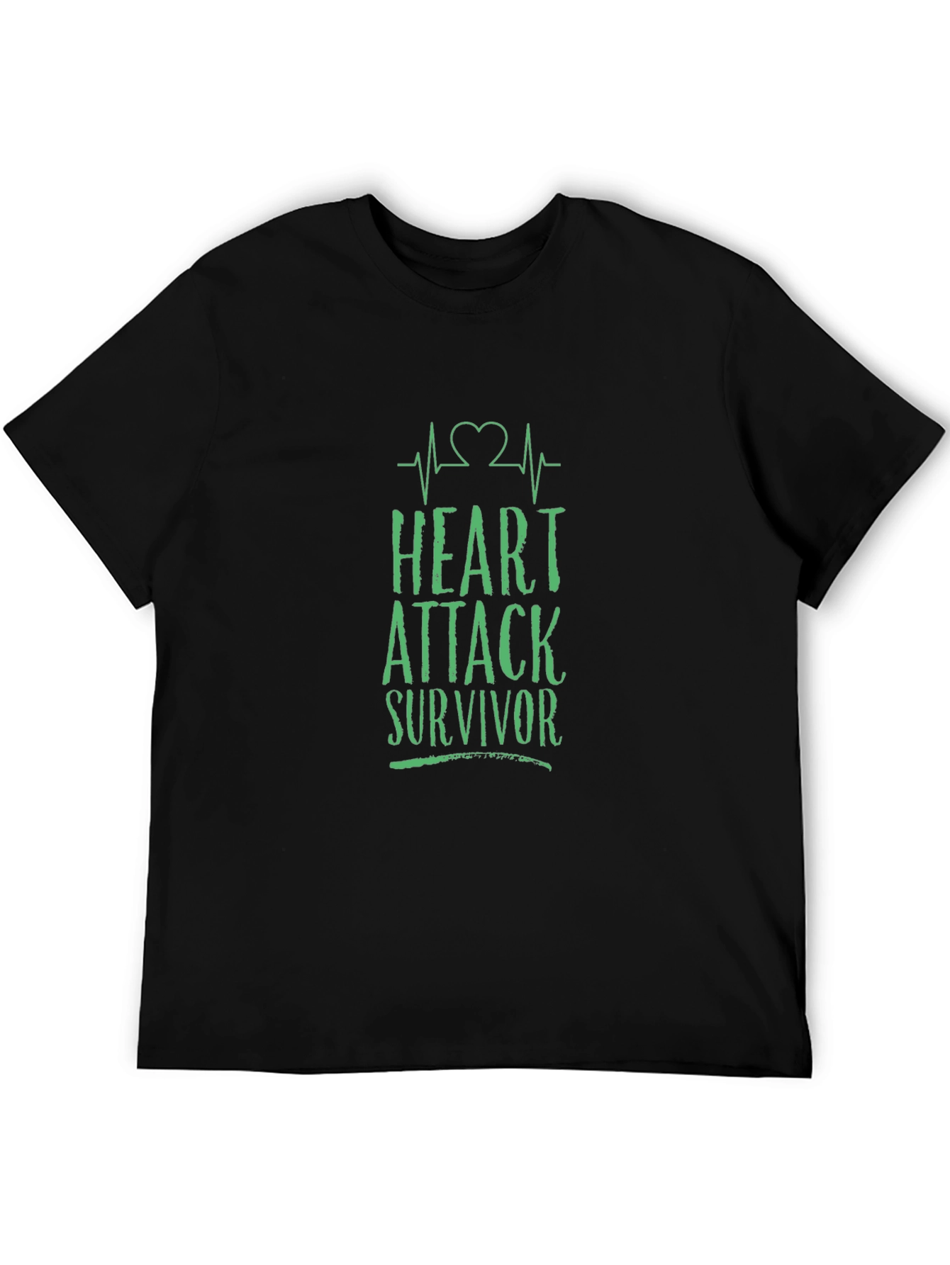 Heart Attack Survivor Graphic Tee - Black Cotton