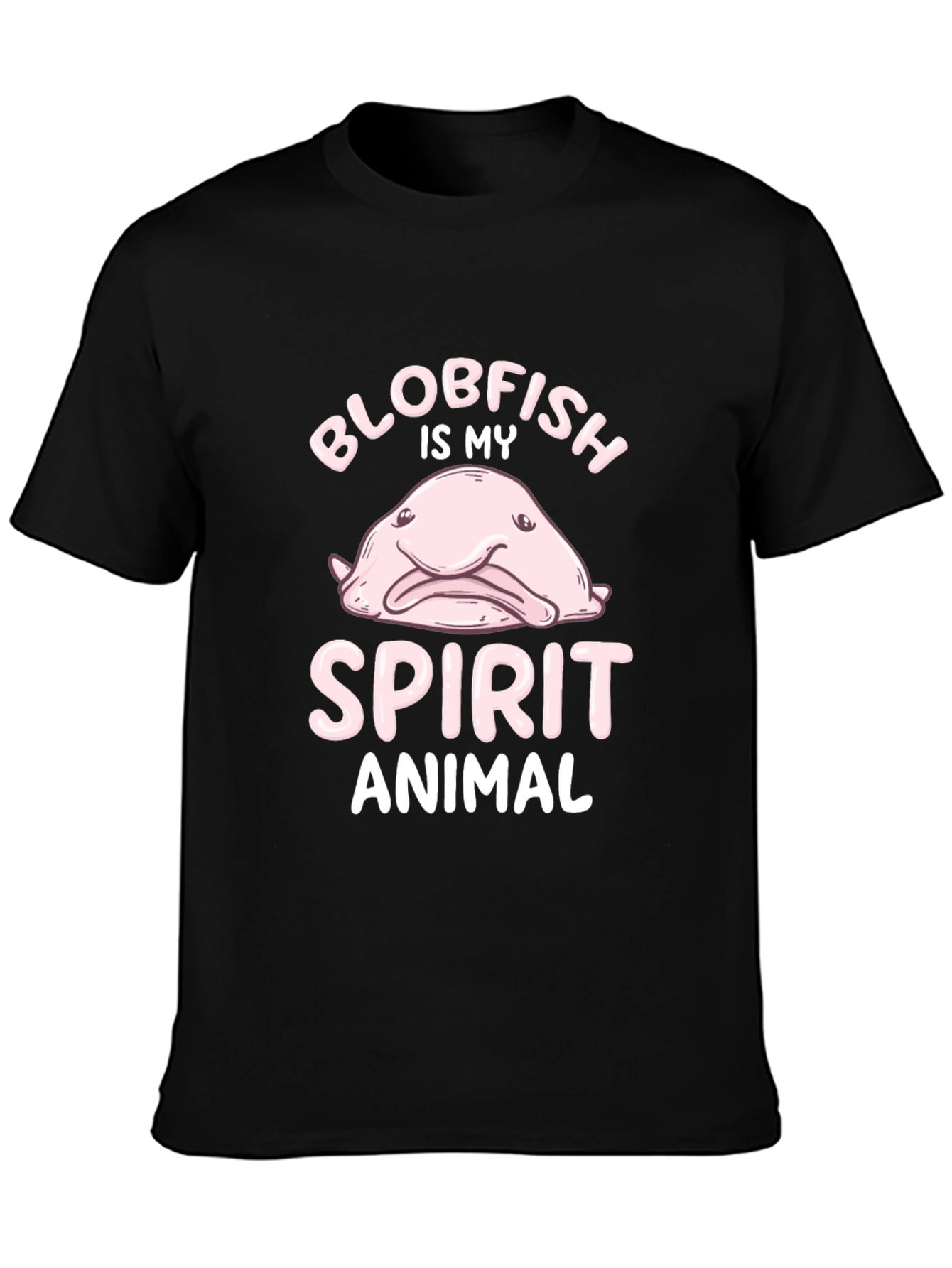 Blobfish Spirit Animal Graphic Tee - Black