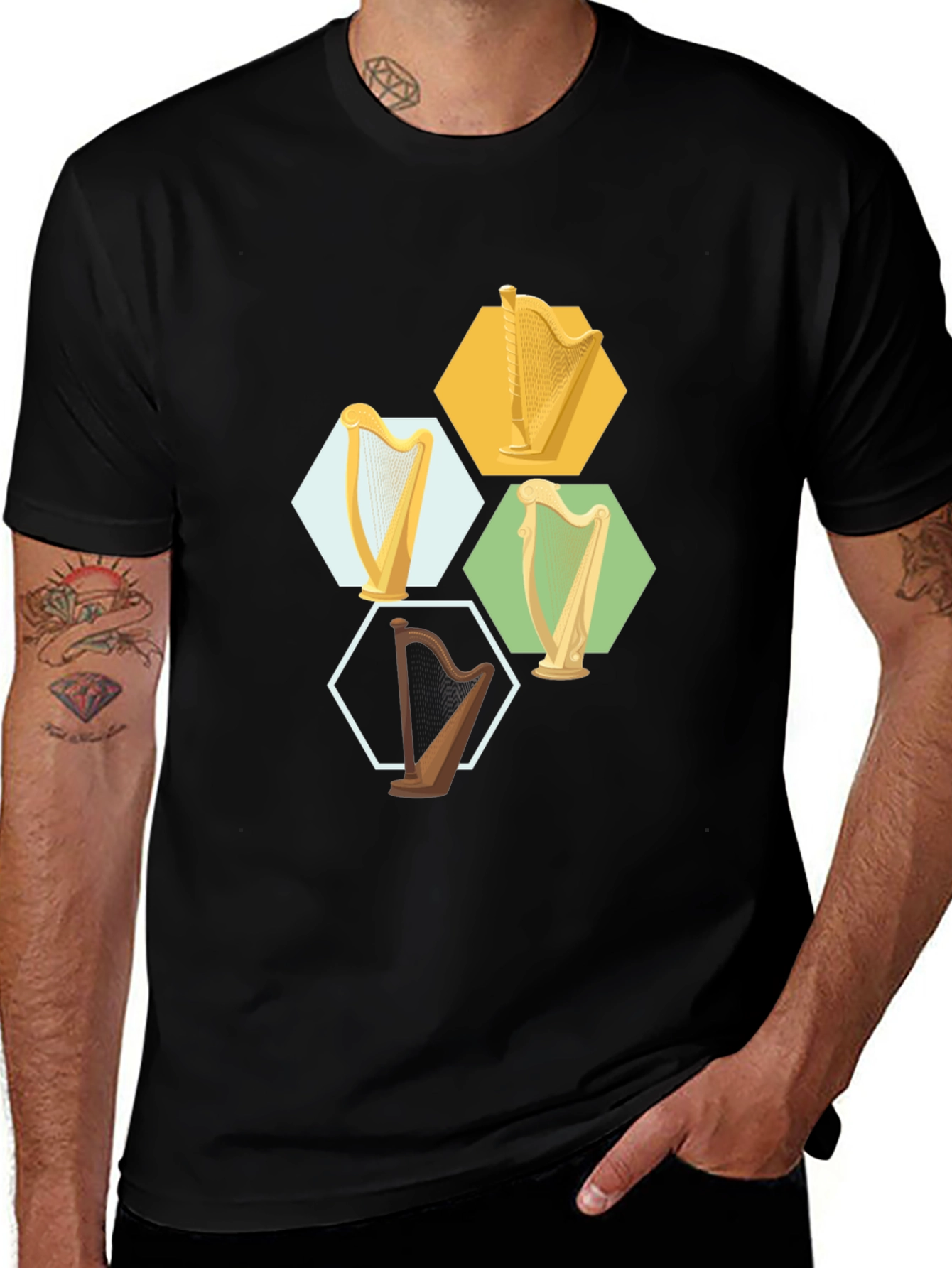 Harp Graphic Tee - Black