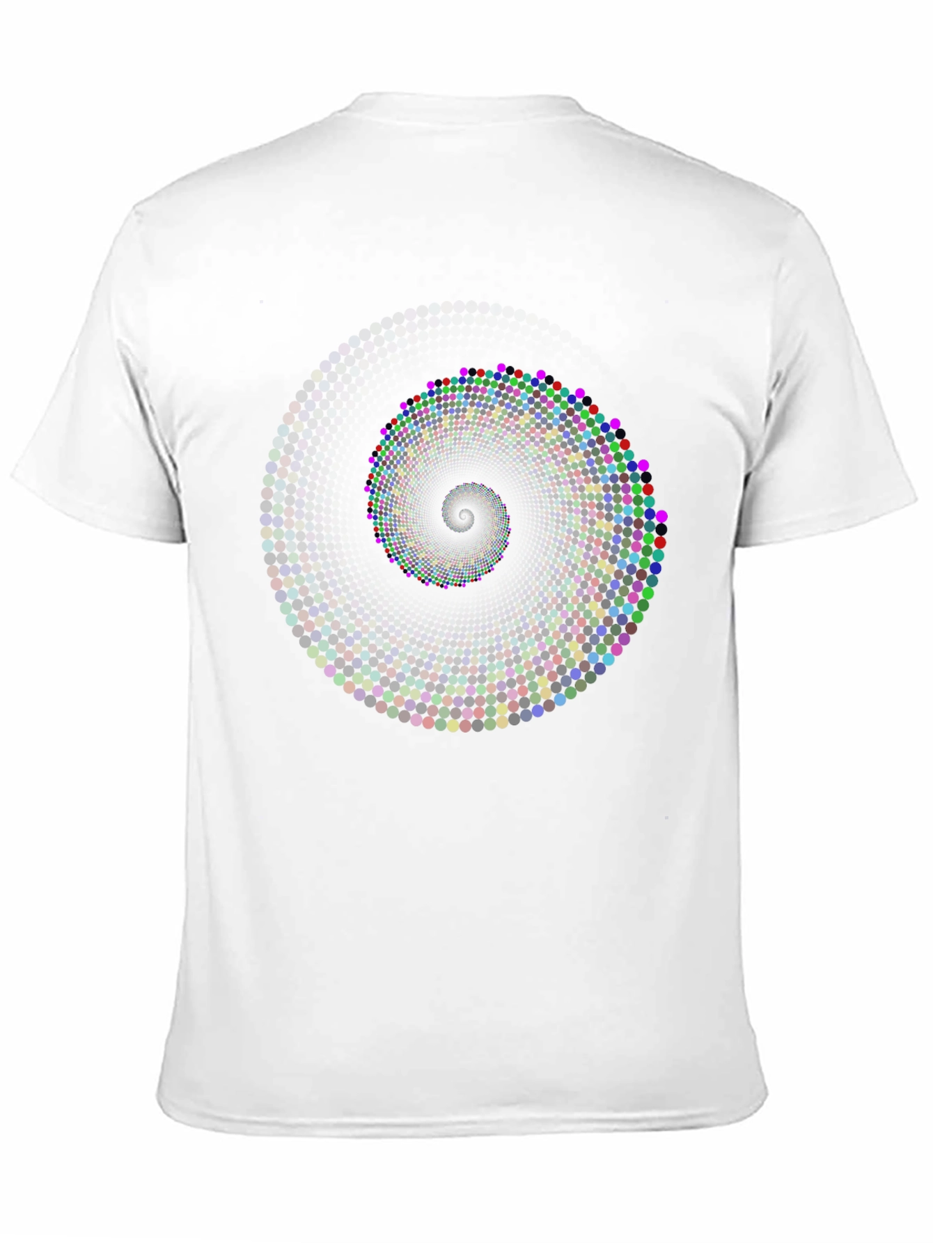 Geometric Dot Spiral T-Shirt - Black