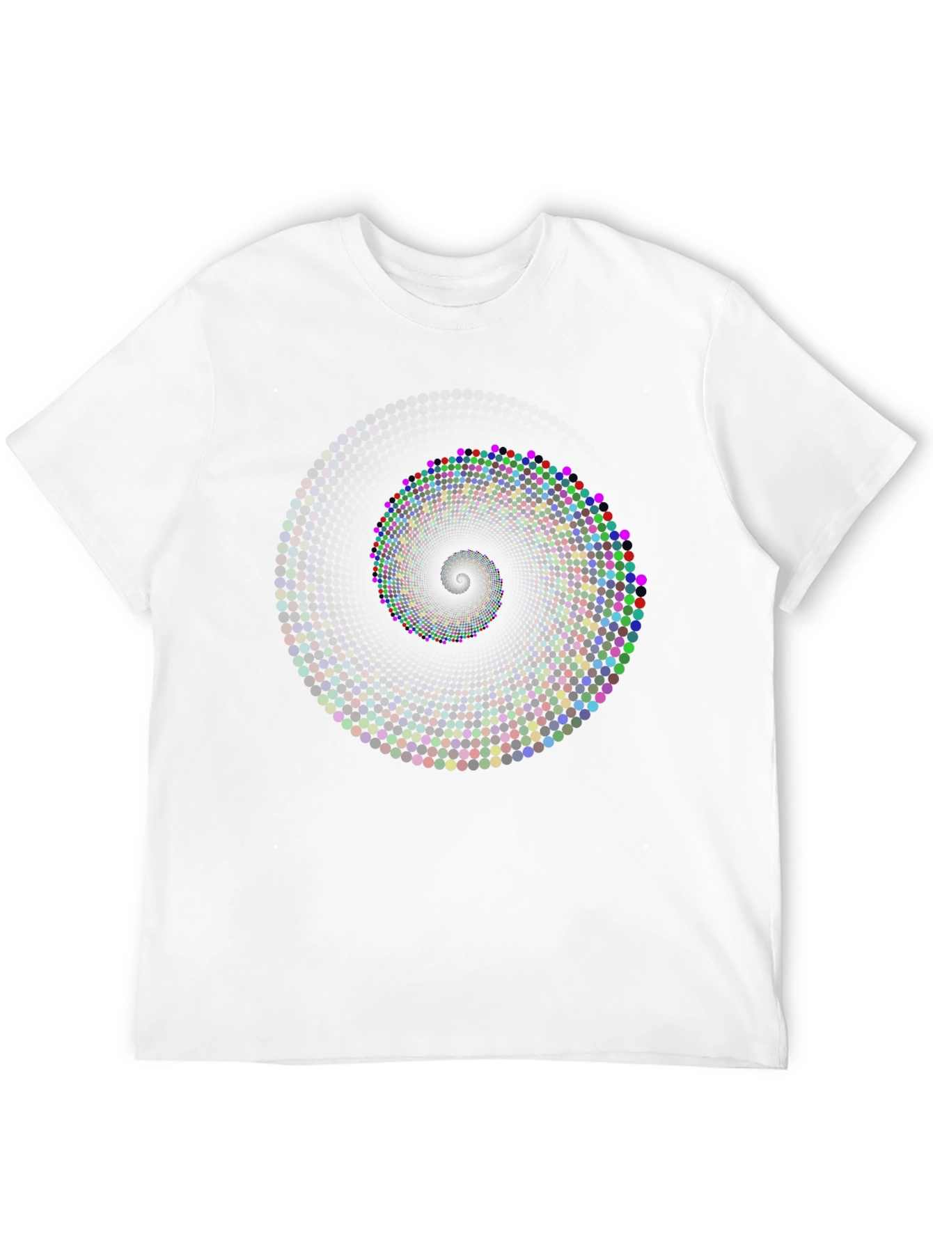 Geometric Dot Spiral T-Shirt - Black