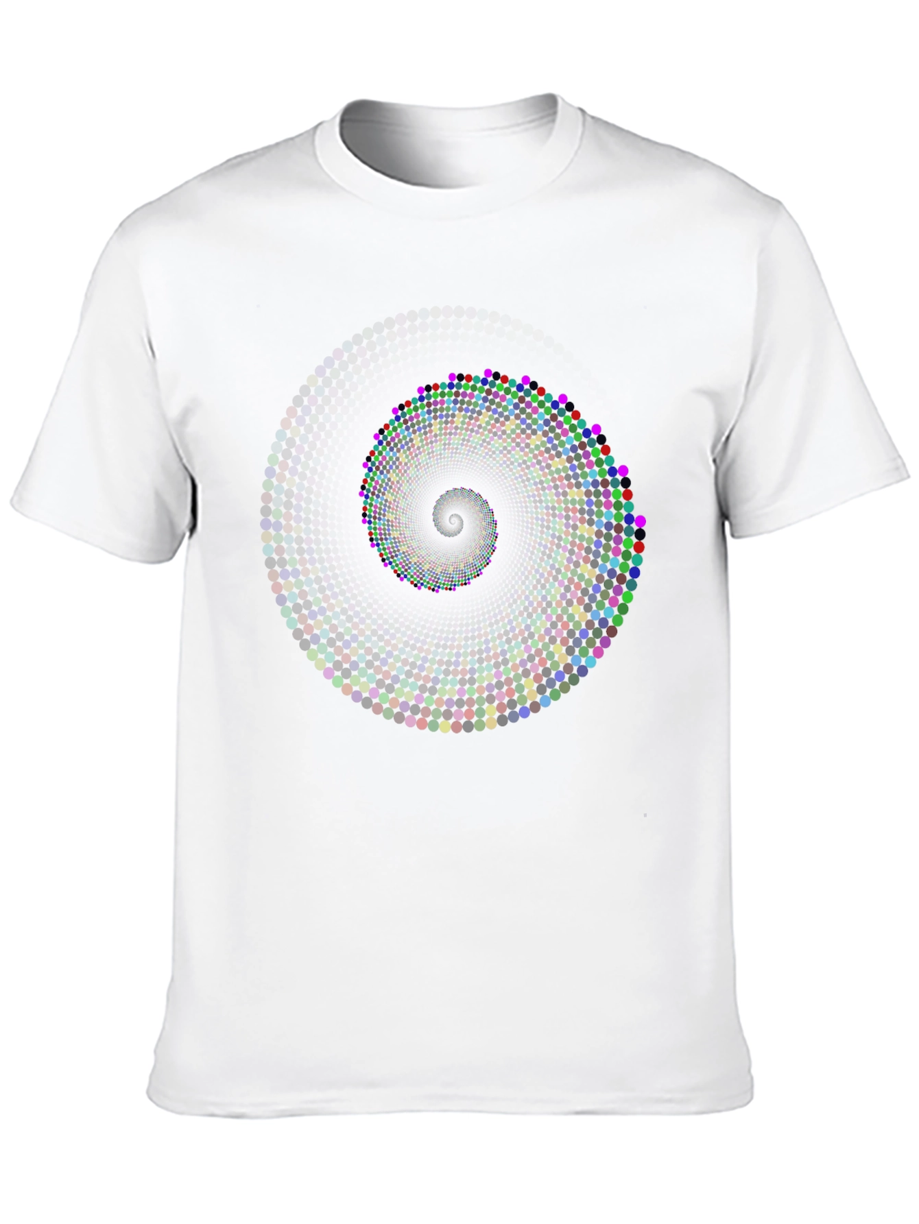 Geometric Dot Spiral T-Shirt - Black