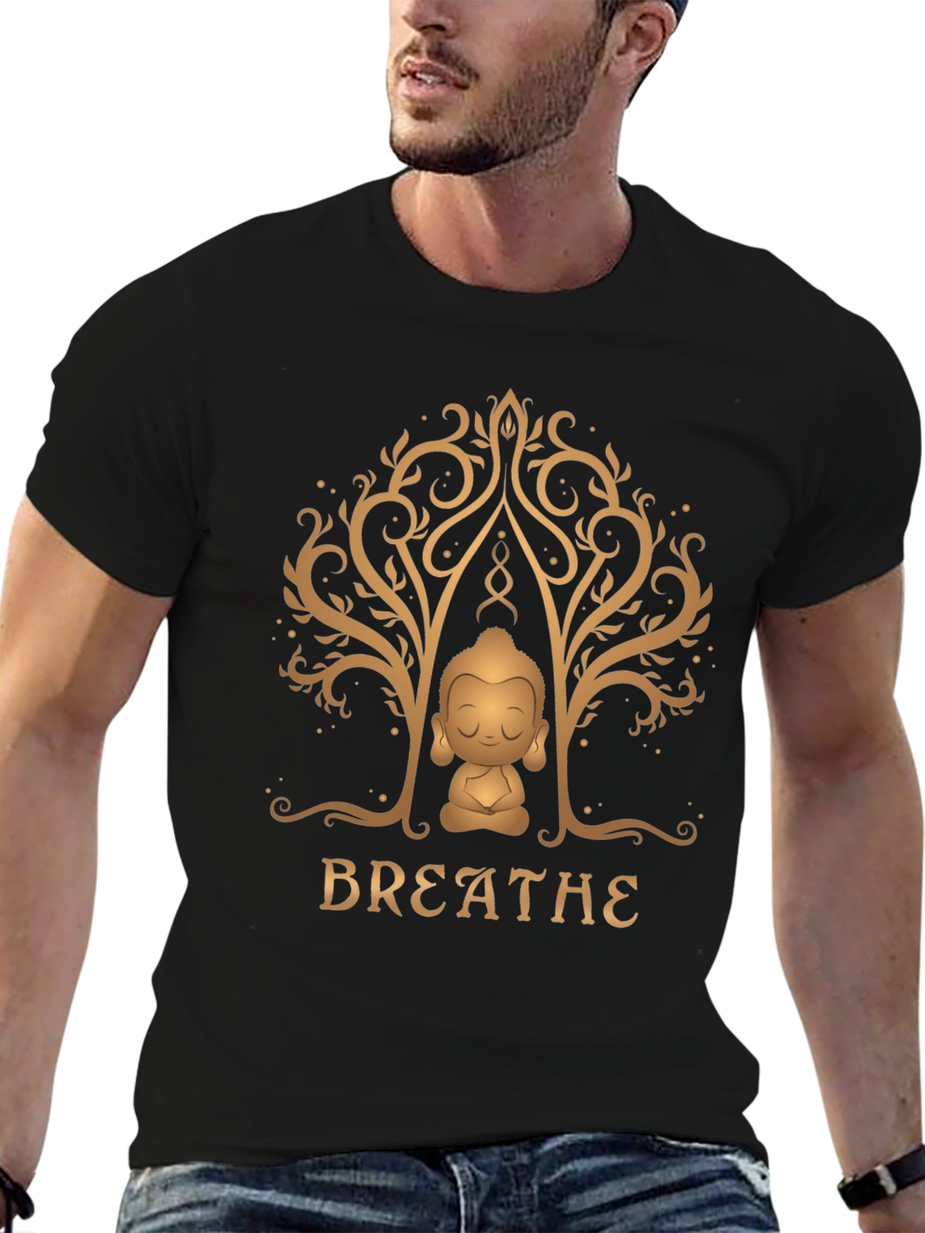 Breathe Buddha Graphic Tee - Relaxation & Mindfulness