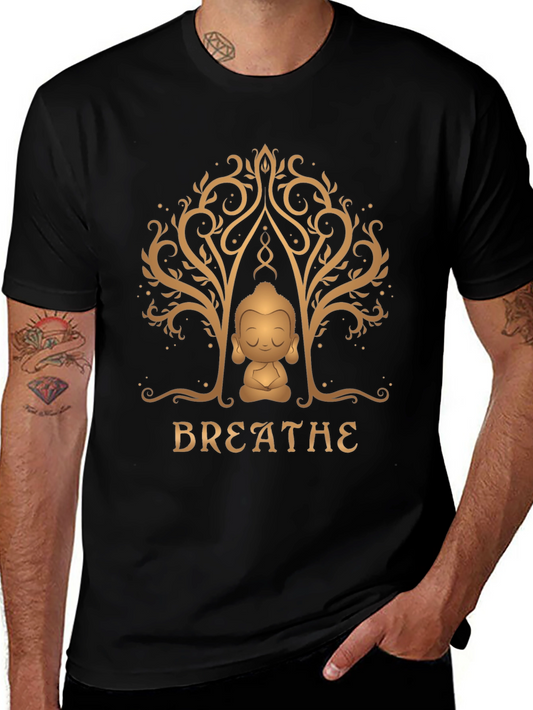 Breathe Buddha Graphic Tee - Relaxation & Mindfulness