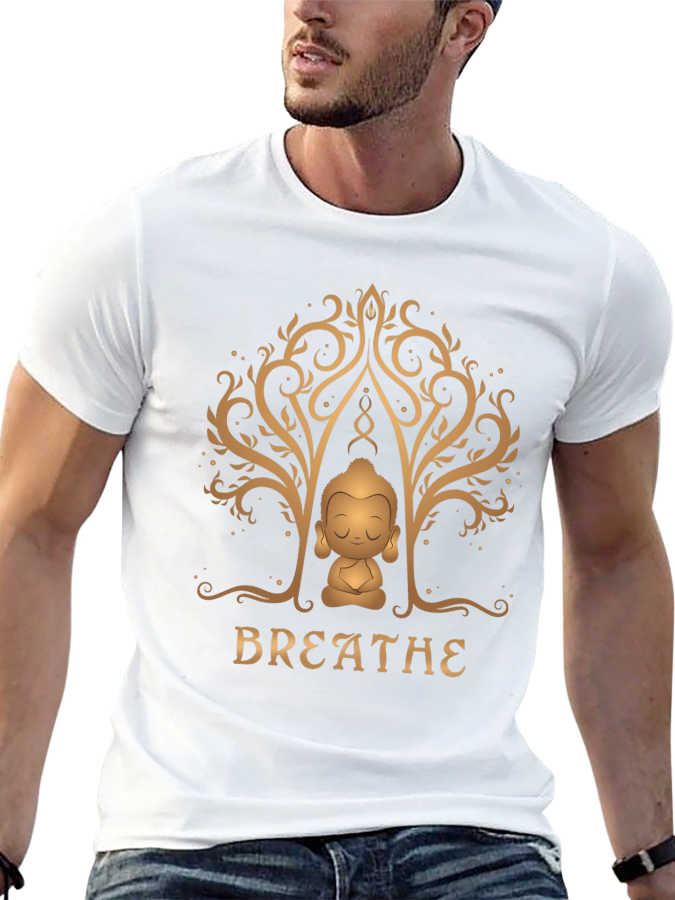 Breathe Buddha Graphic Tee - Relaxation & Mindfulness
