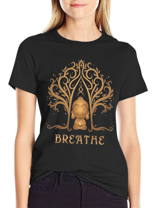 Breathe Buddha Graphic Tee - Relaxation & Mindfulness