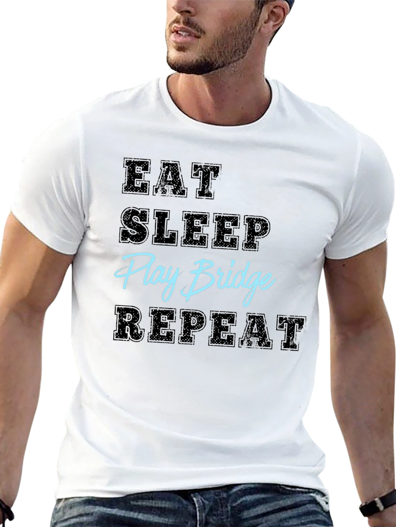 Eat Sleep Play Bridge Repeat - Funny Hobby T-Shirt