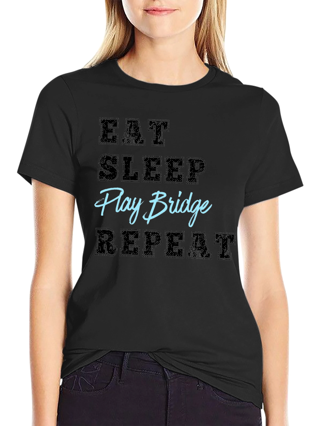Eat Sleep Play Bridge Repeat - Funny Hobby T-Shirt