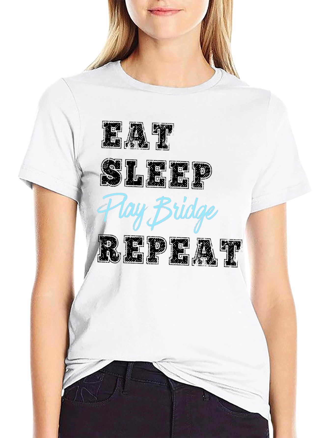 Eat Sleep Play Bridge Repeat - Funny Hobby T-Shirt