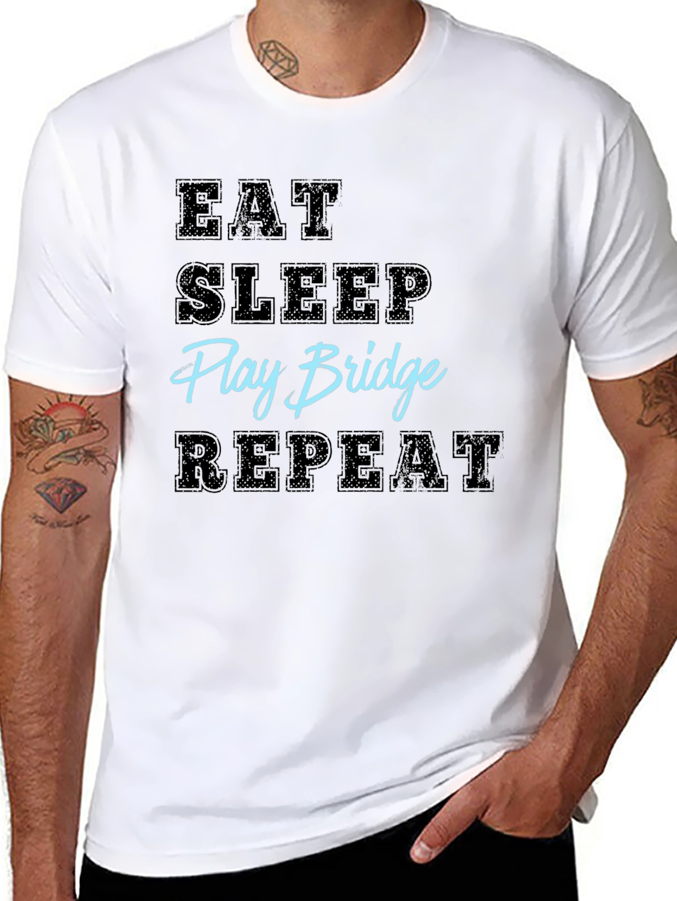 Eat Sleep Play Bridge Repeat - Funny Hobby T-Shirt
