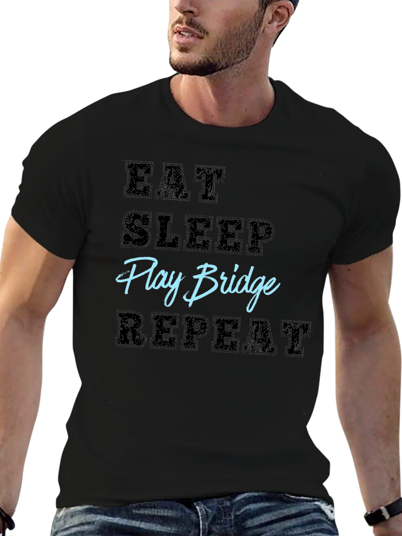 Eat Sleep Play Bridge Repeat - Funny Hobby T-Shirt