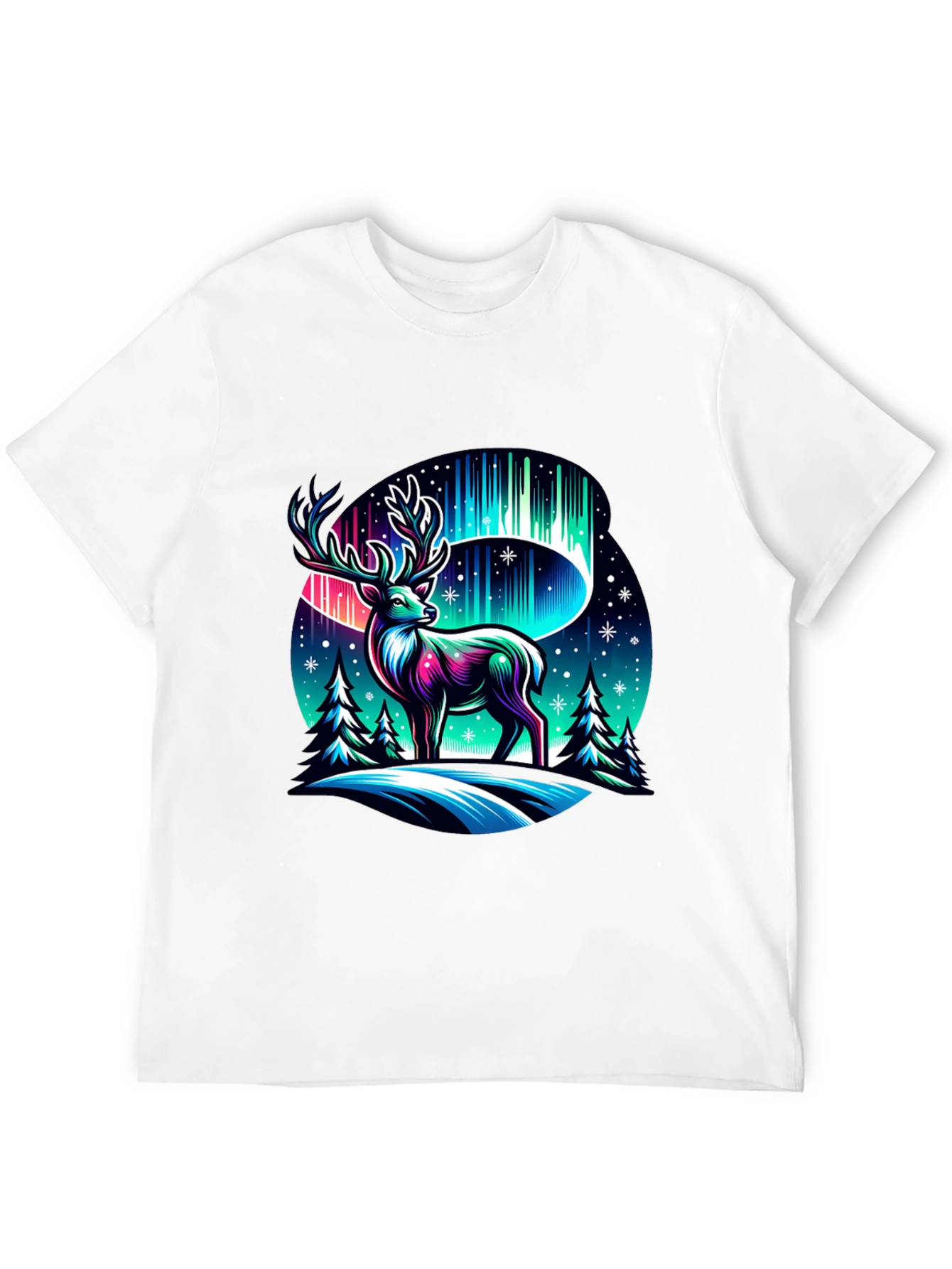 Northern Lights Deer Graphic Tee