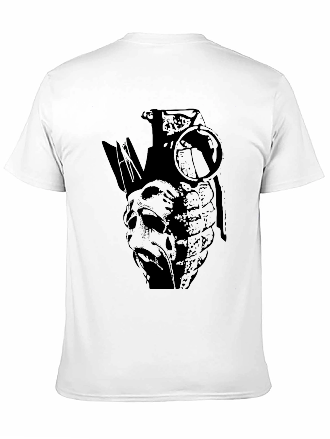 Edgy Grenade Graphic Print Black T-Shirt