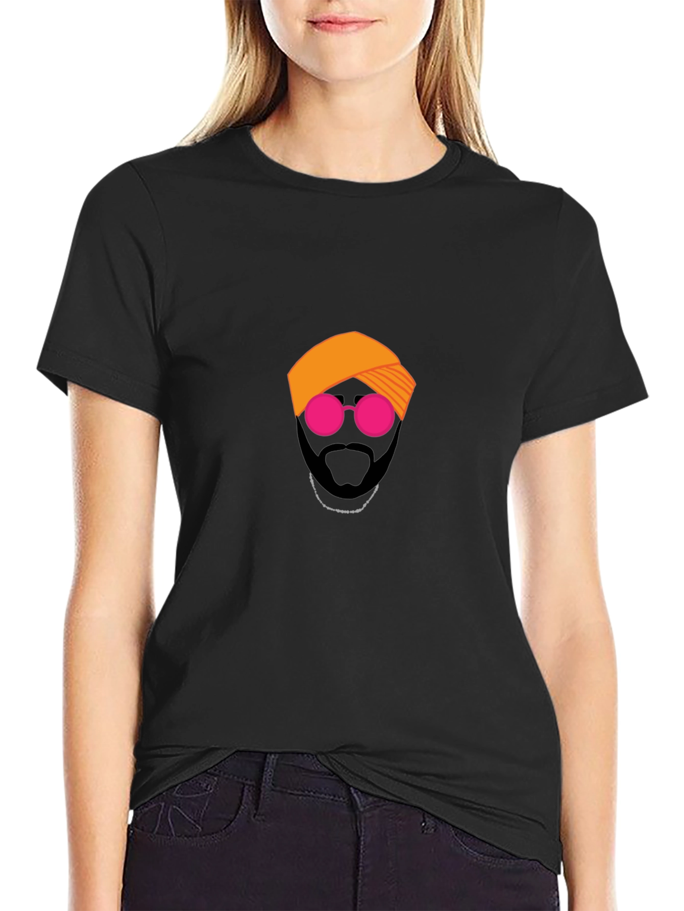 Modern T-Shirt with Graphic Face Design