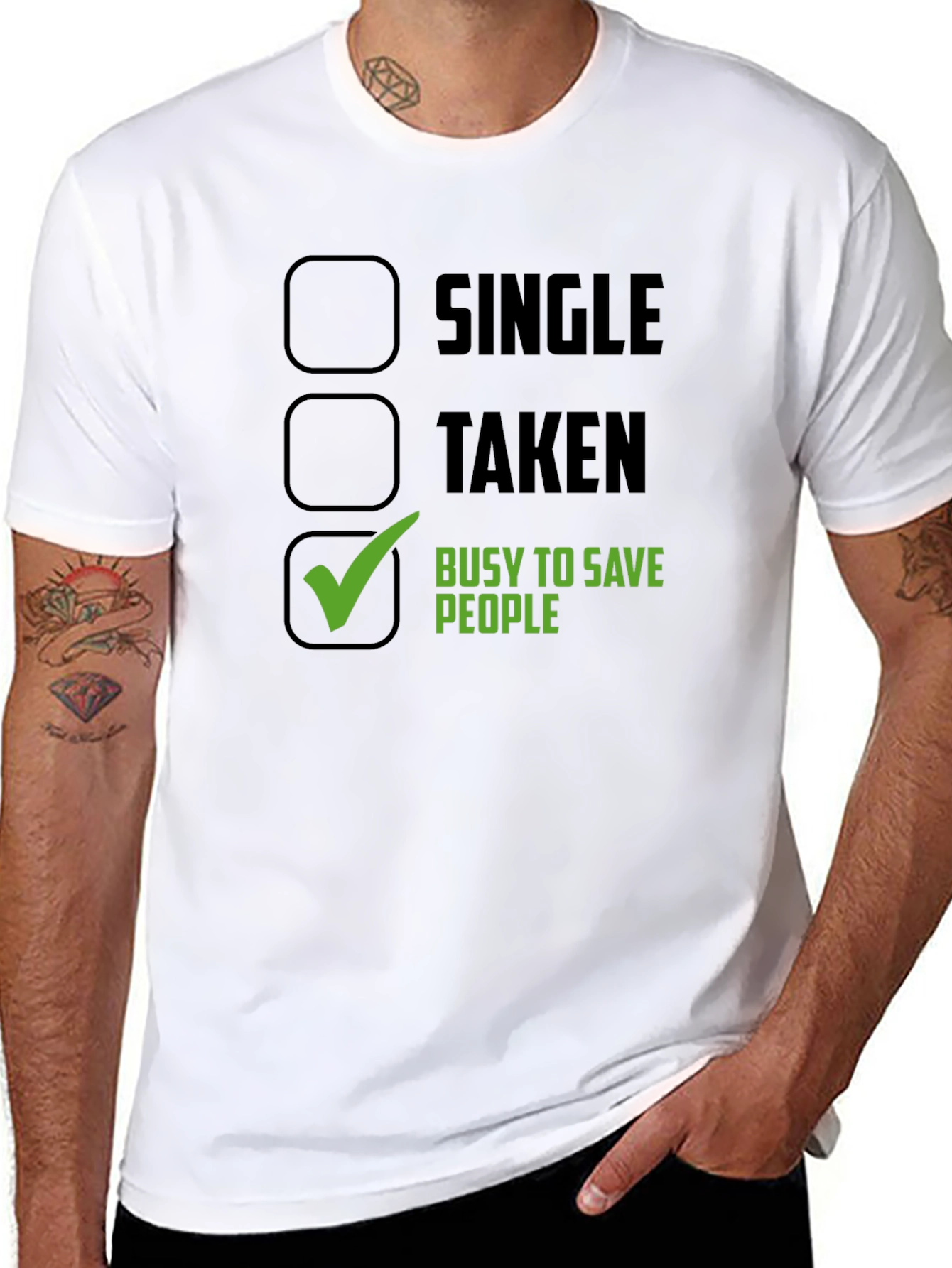Busy Saving People T-Shirt - Novelty Graphic Tee