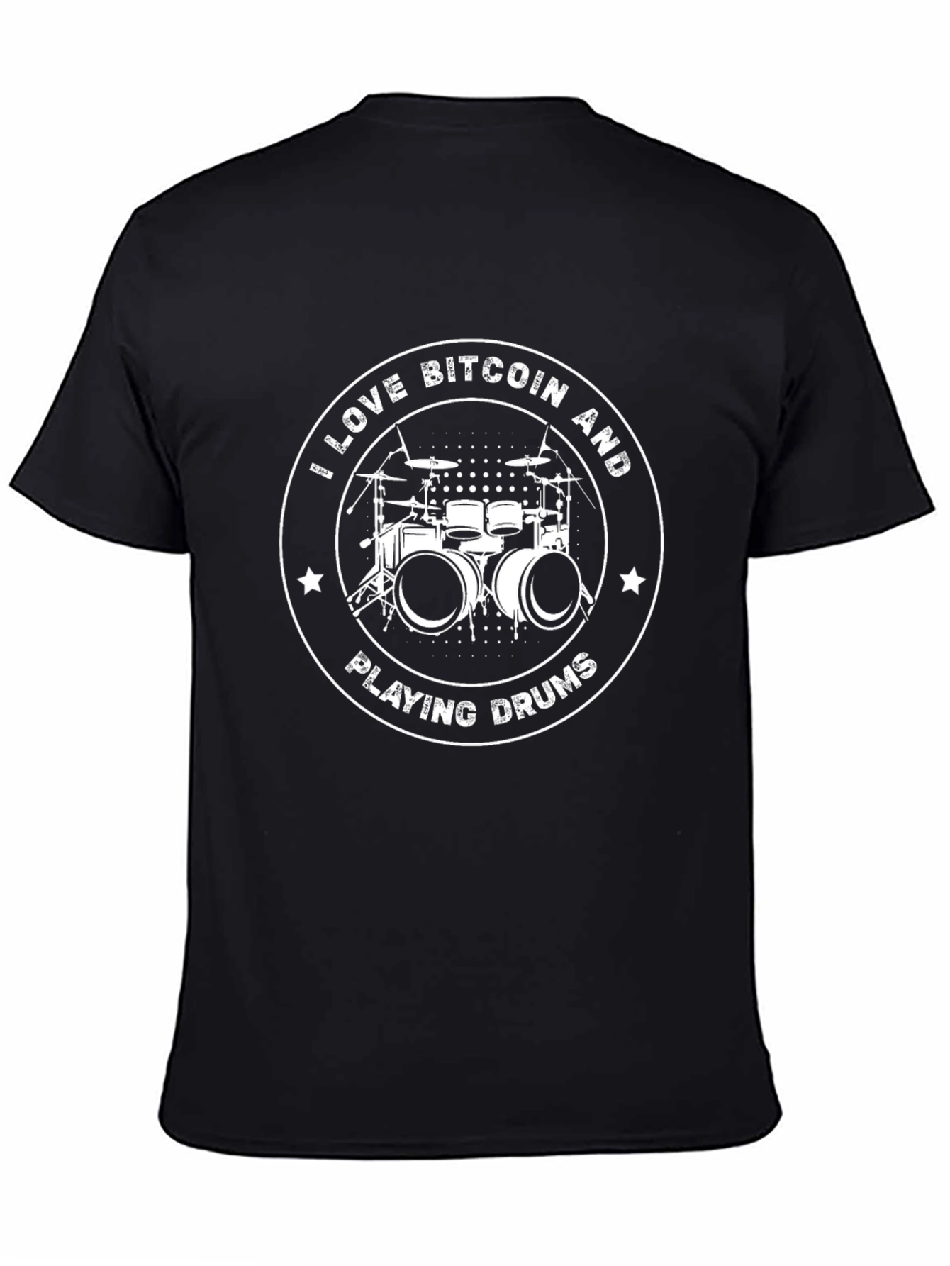 Bitcoin & Drums Black Graphic Tee
