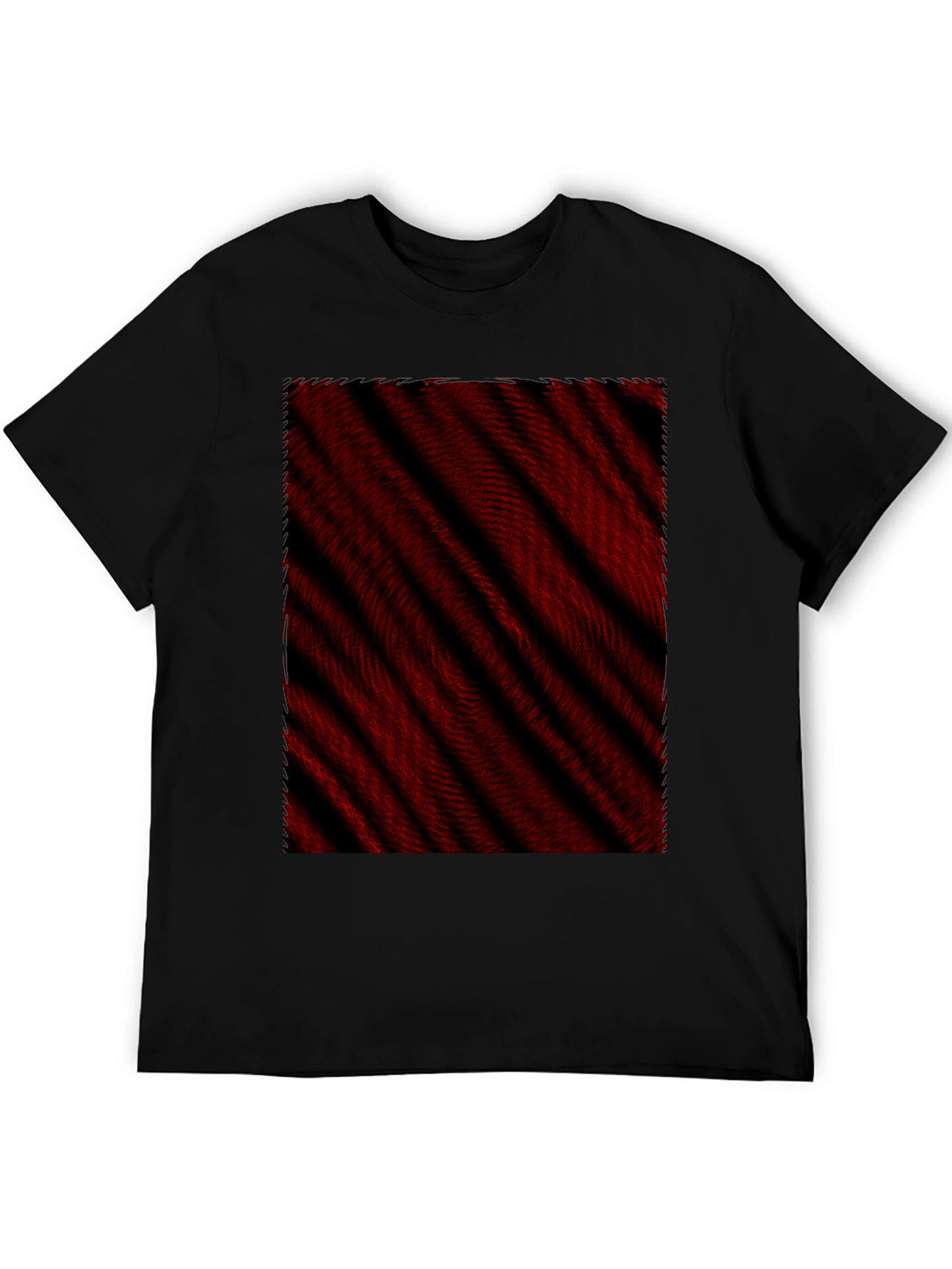 Abstract Red & Black Striped Tee