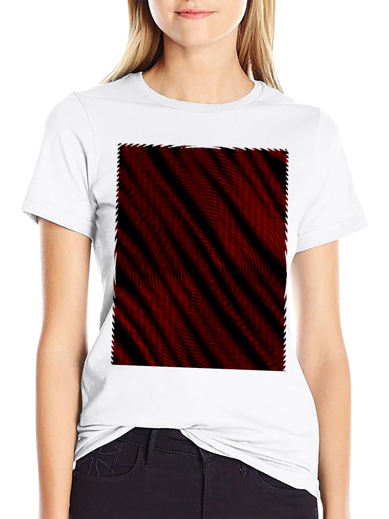 Abstract Red & Black Striped Tee