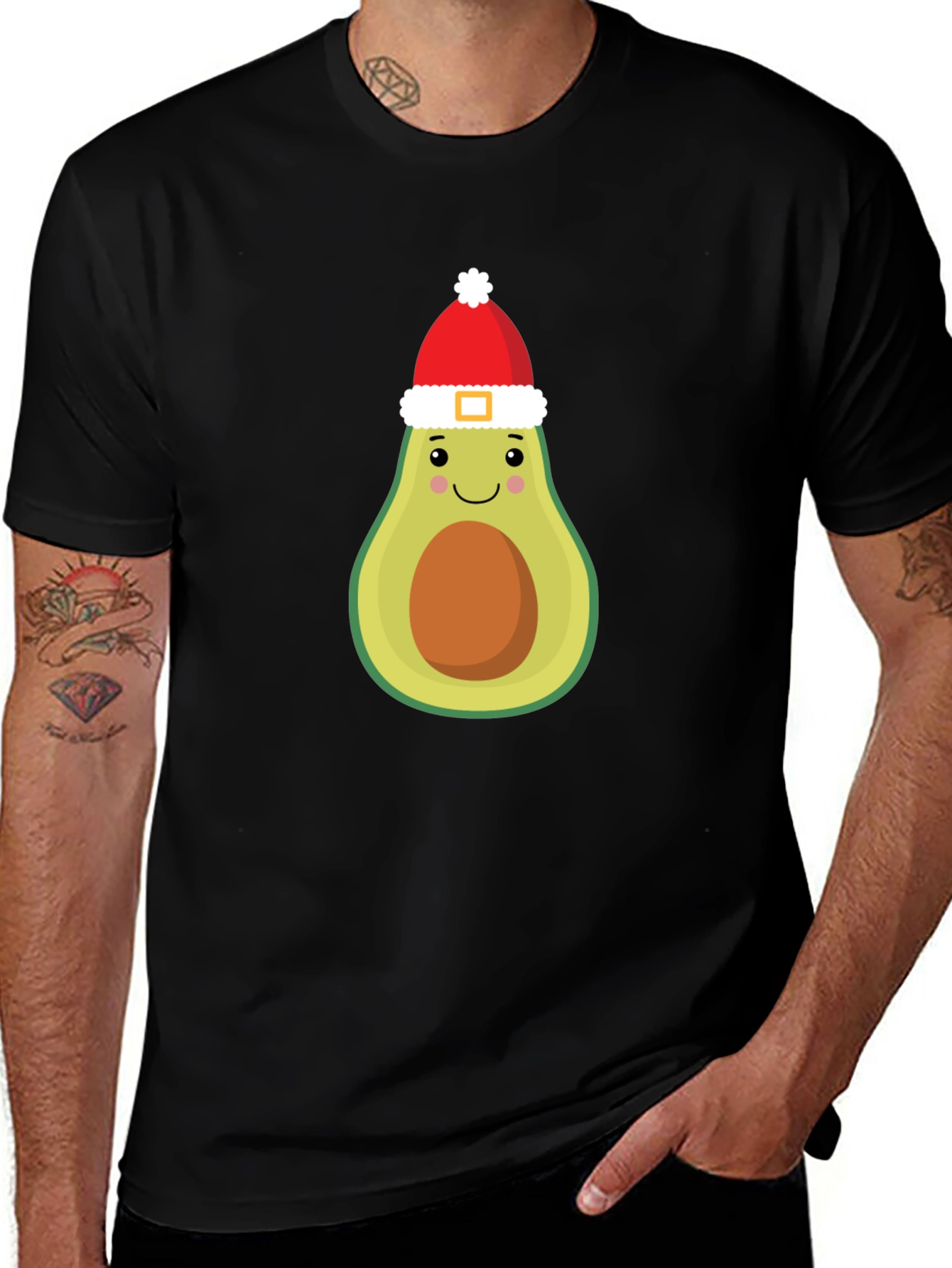 Festive Avocado Santa T-Shirt