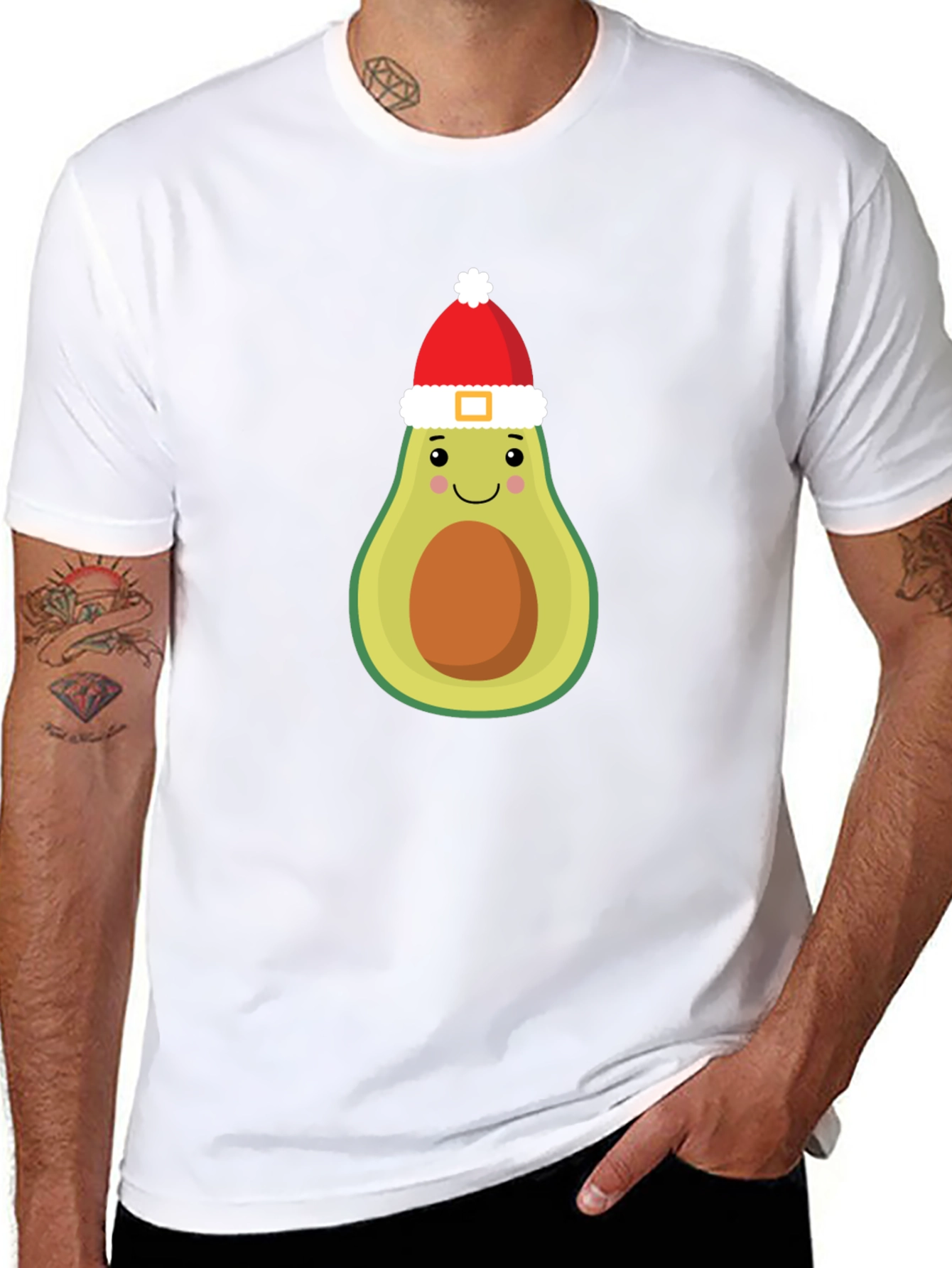 Festive Avocado Santa T-Shirt