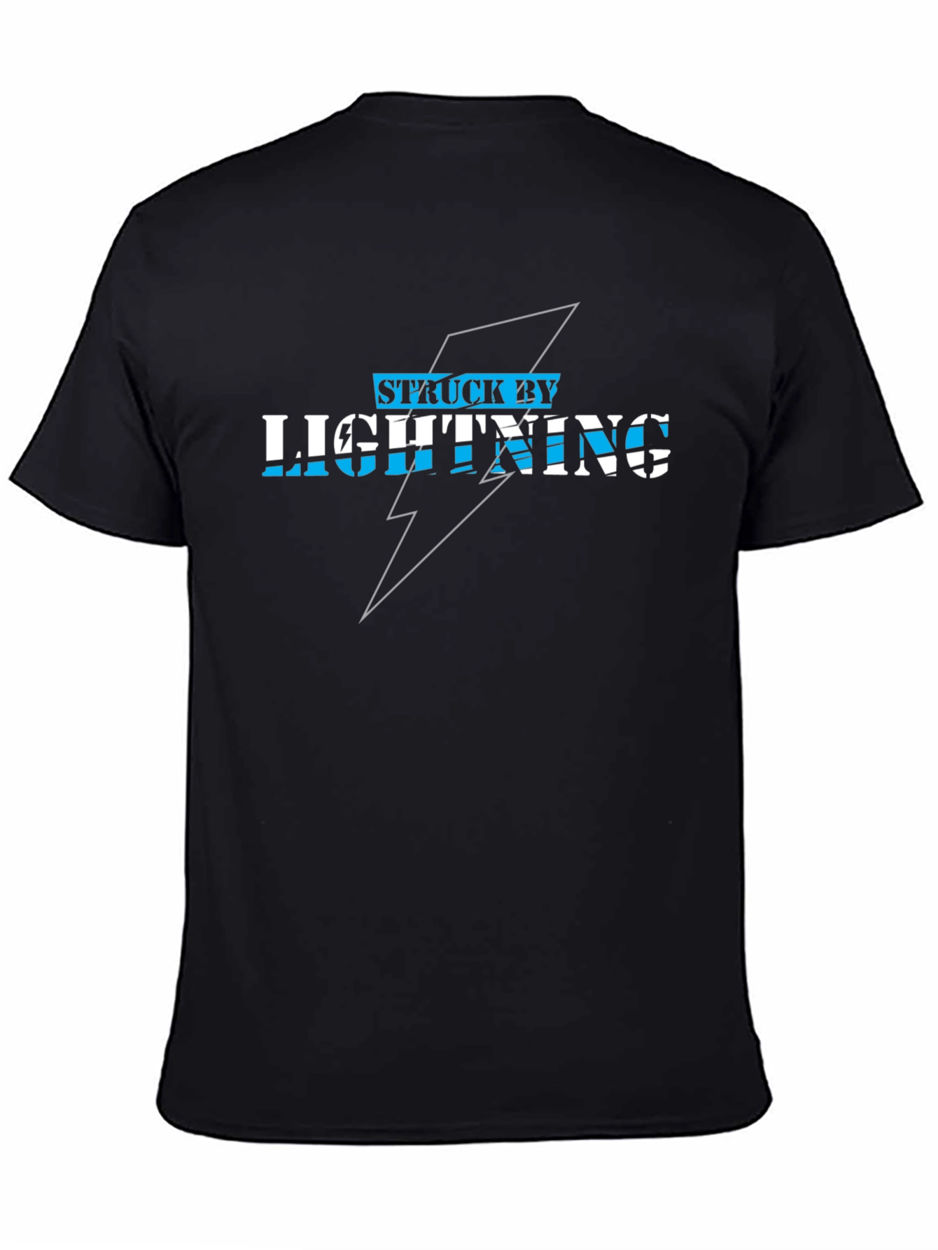 Struck By Lightning Graphic Tee - Black Cotton T-Shirt