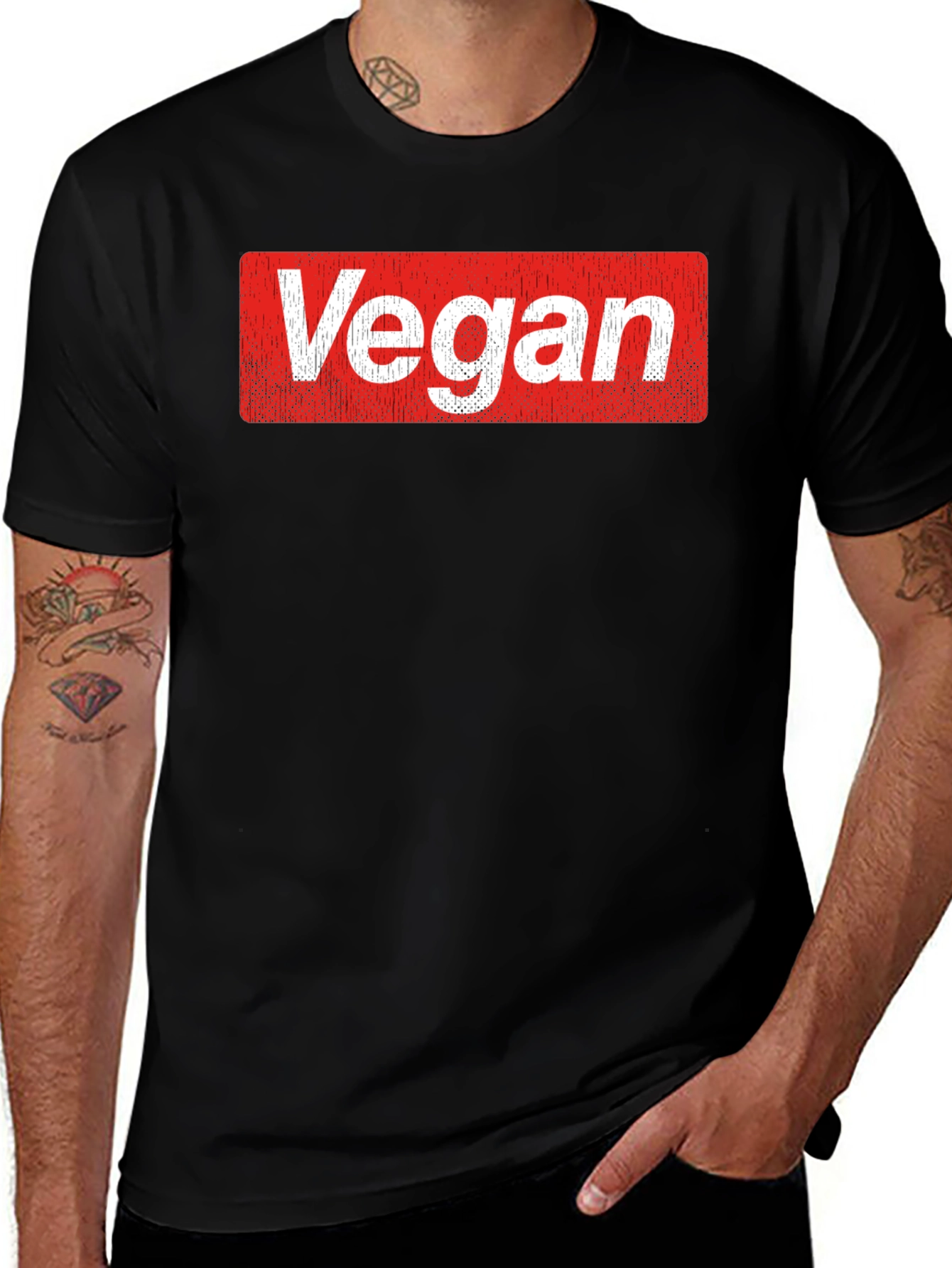 Vegan Logo T-Shirt - Soft Cotton Blend Casual Tee