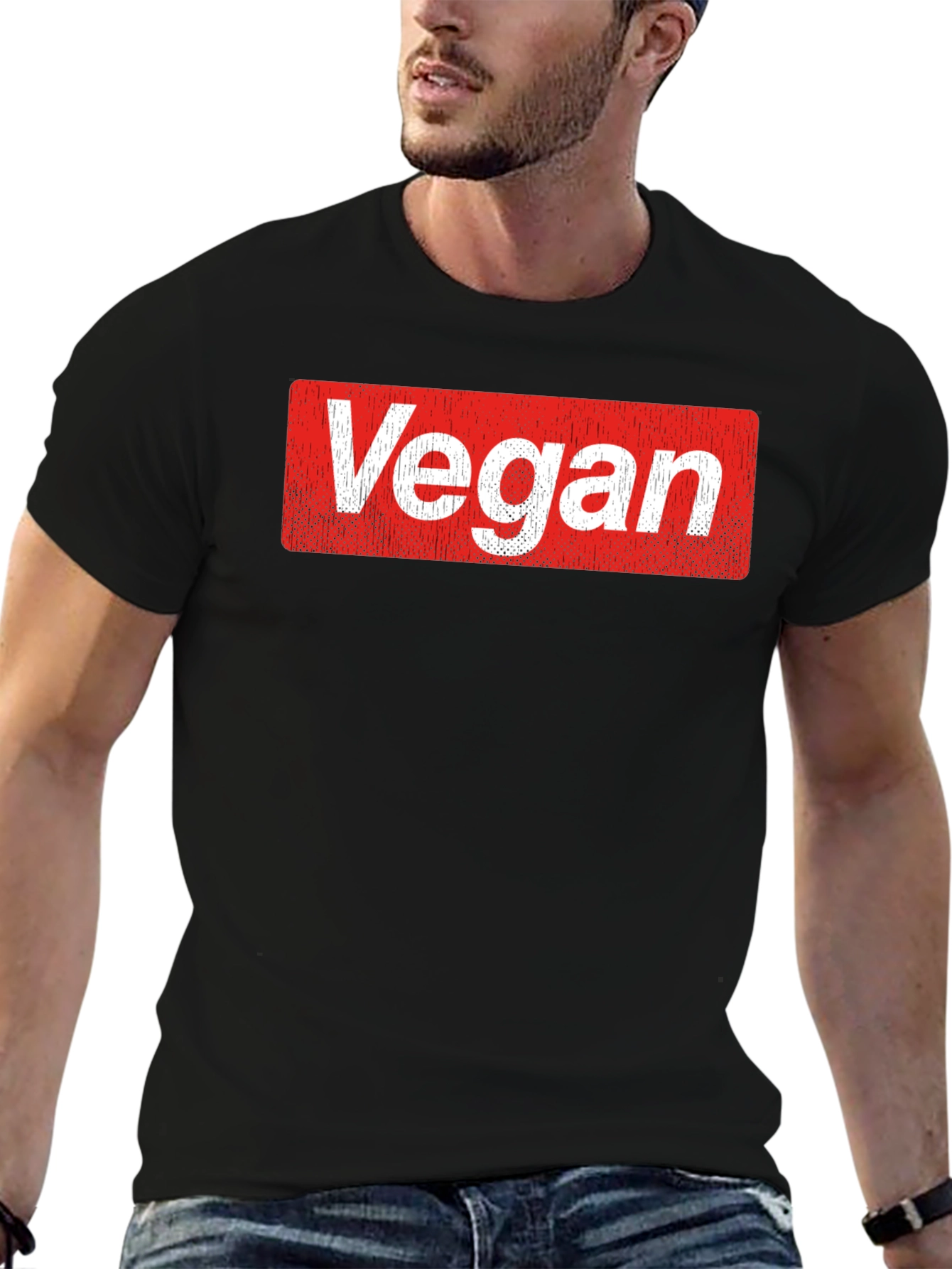 Vegan Logo T-Shirt - Soft Cotton Blend Casual Tee