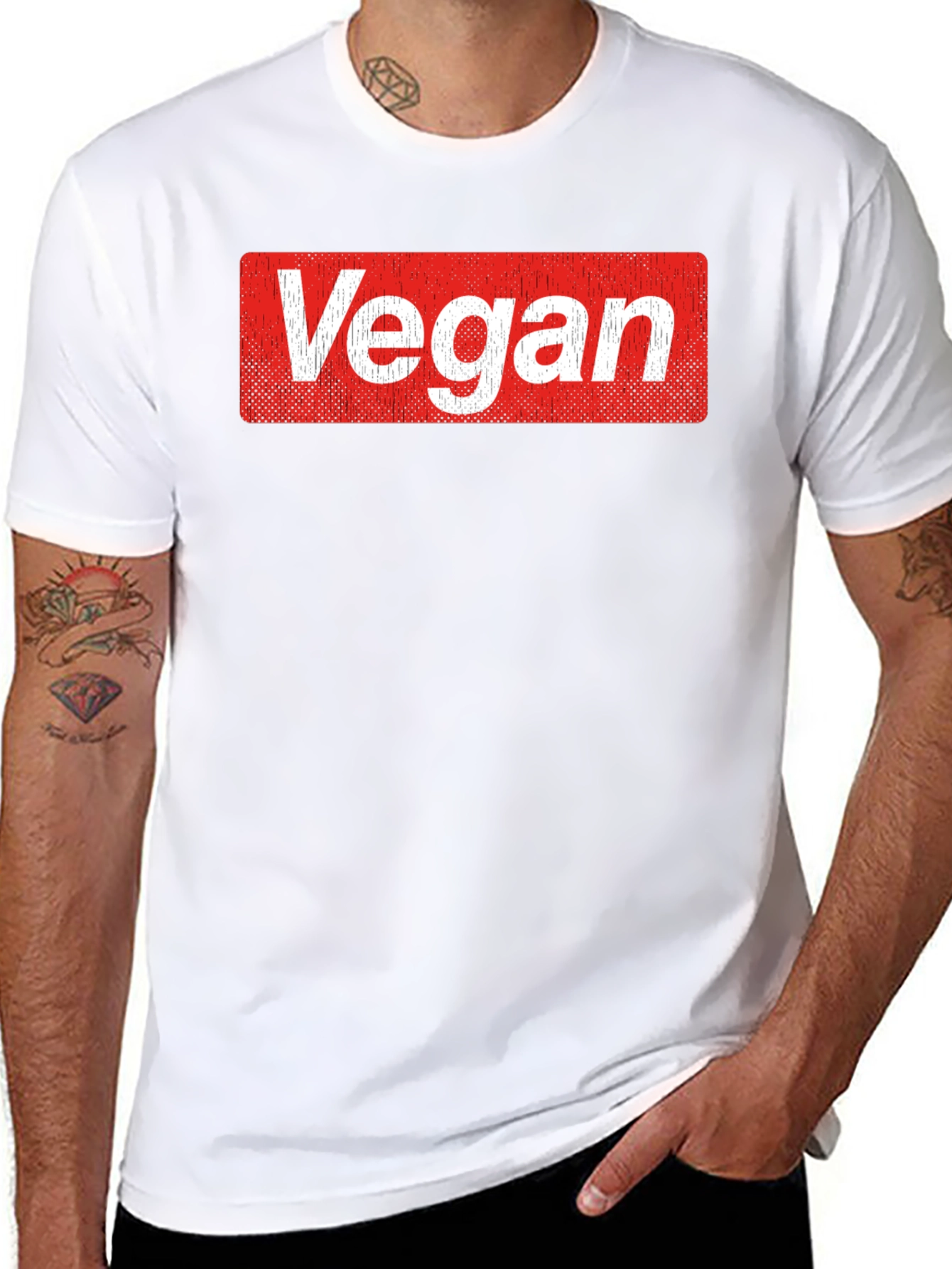 Vegan Logo T-Shirt - Soft Cotton Blend Casual Tee