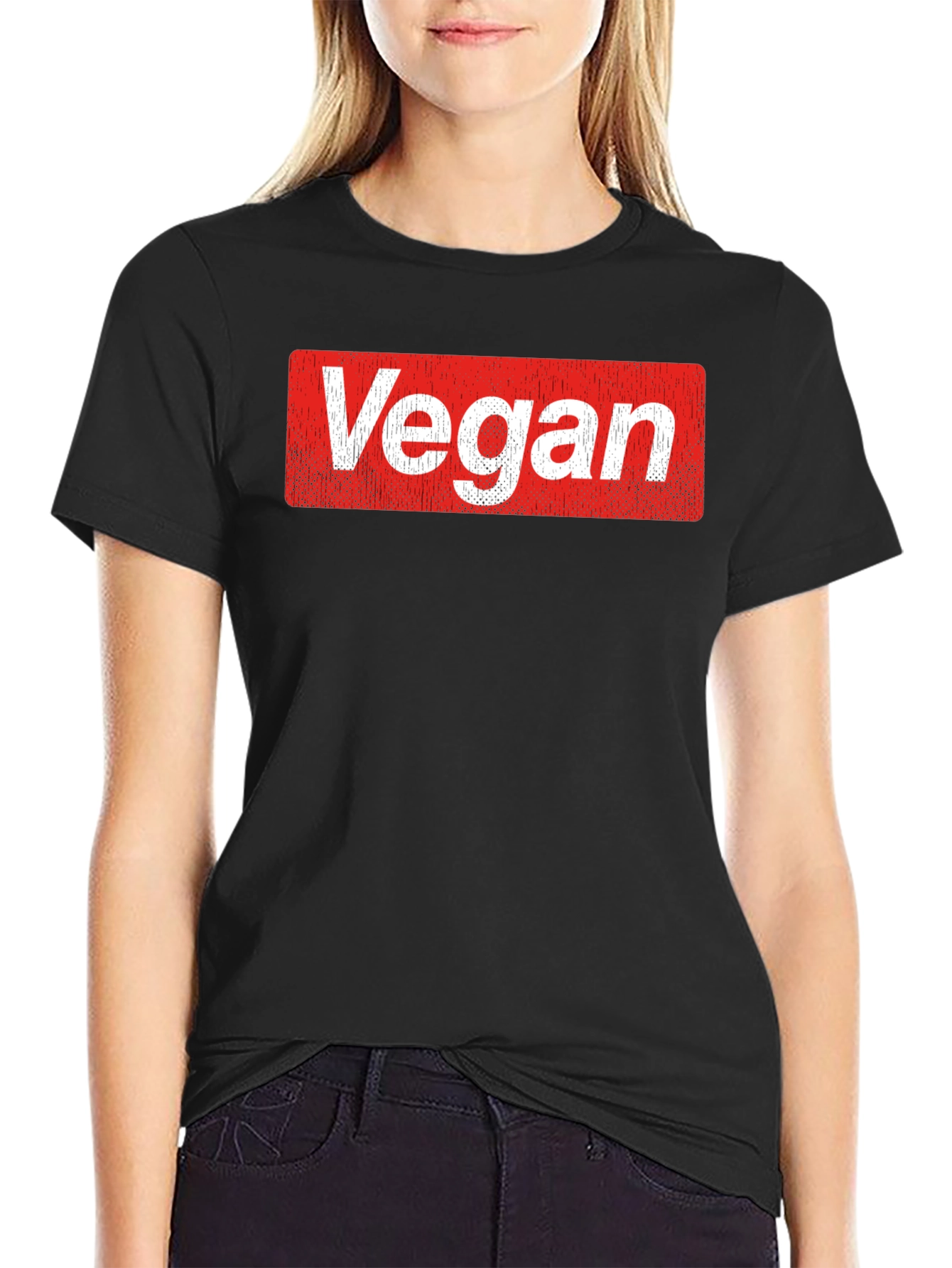 Vegan Logo T-Shirt - Soft Cotton Blend Casual Tee