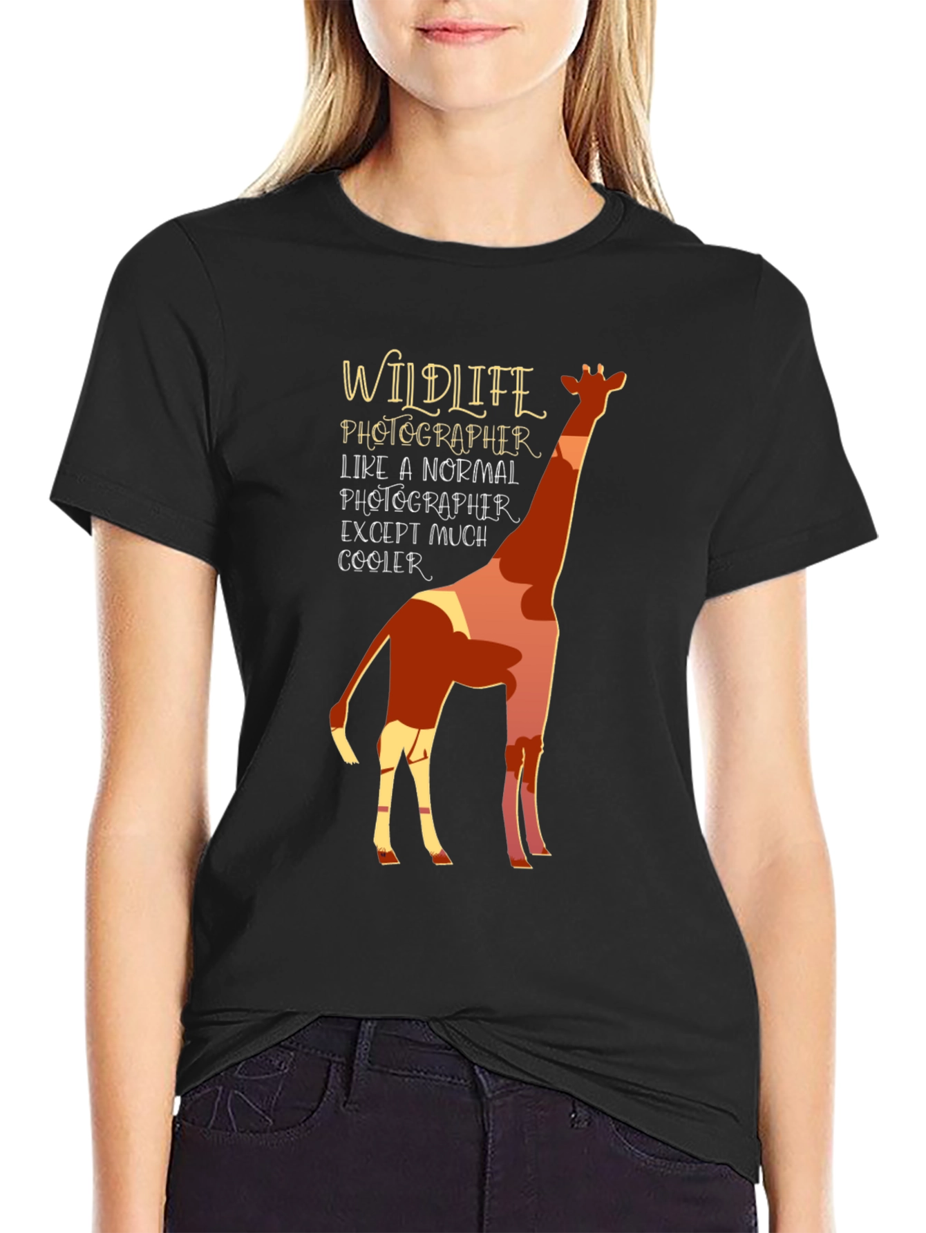 Wildlife Photographer Giraffe Graphic Tee