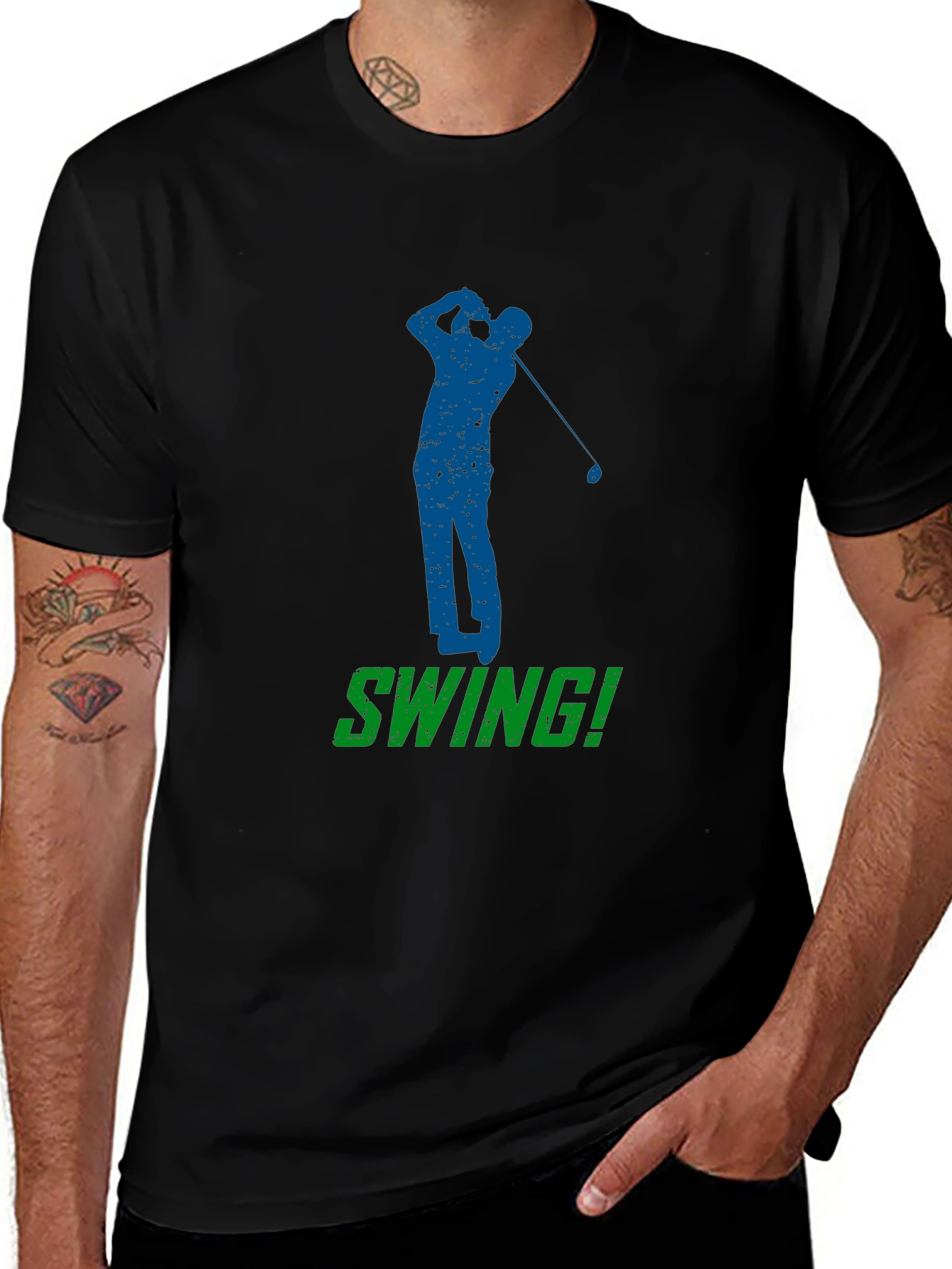 Golf Swing T-Shirt - Black Golfer Tee
