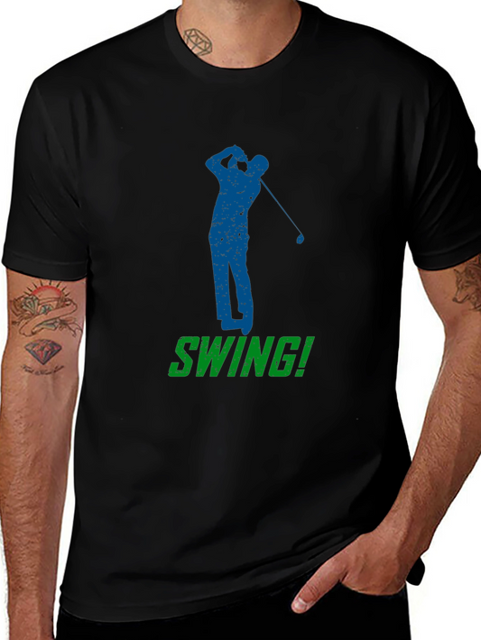 Golf Swing T-Shirt - Black Golfer Tee