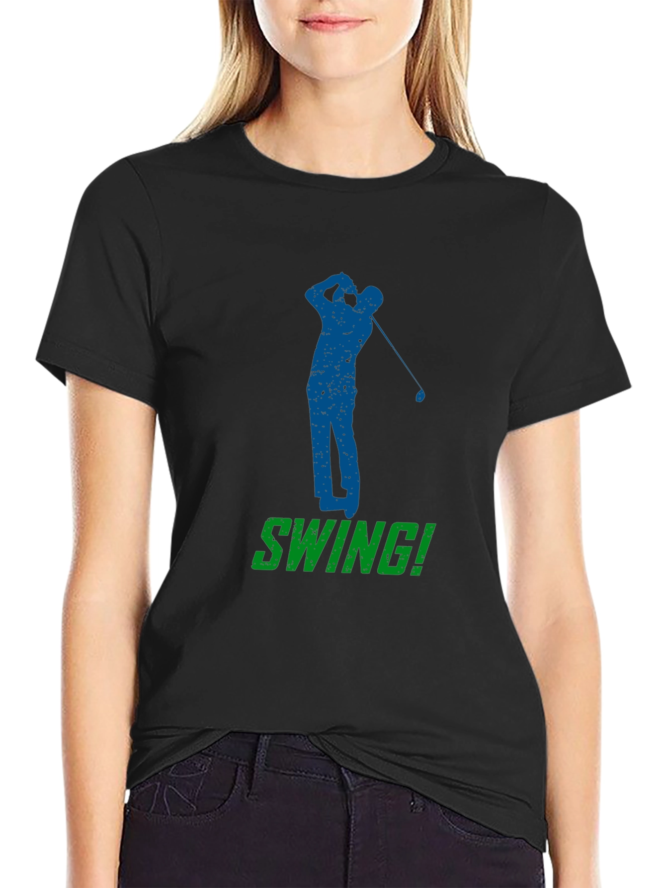 Golf Swing T-Shirt - Black Golfer Tee