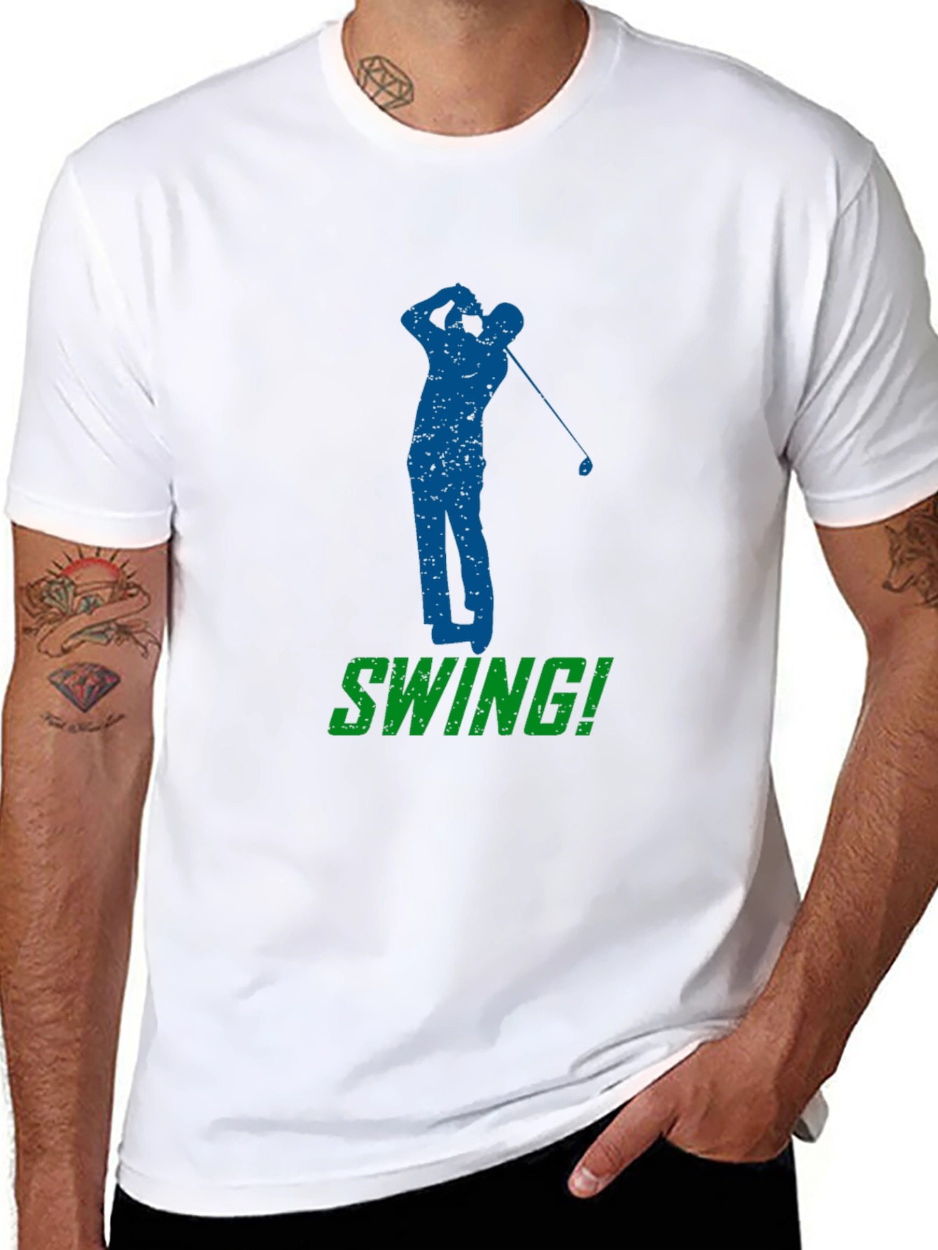 Golf Swing T-Shirt - Black Golfer Tee