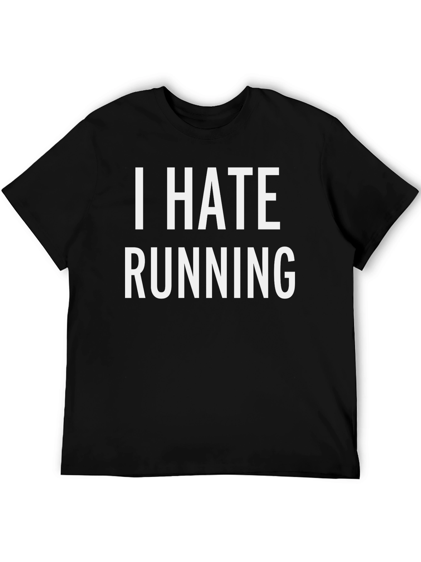 I Hate Running Black Graphic T-Shirt
