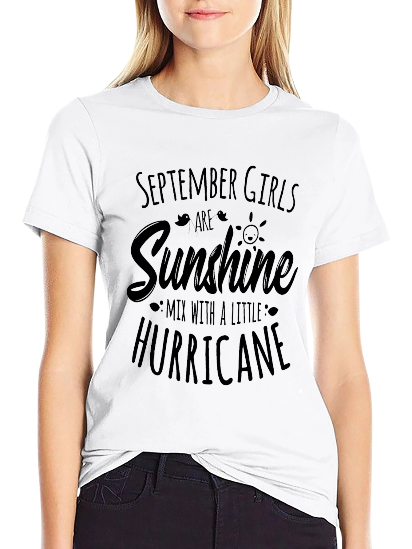 September Girl Sunshine Hurricane Black T-Shirt
