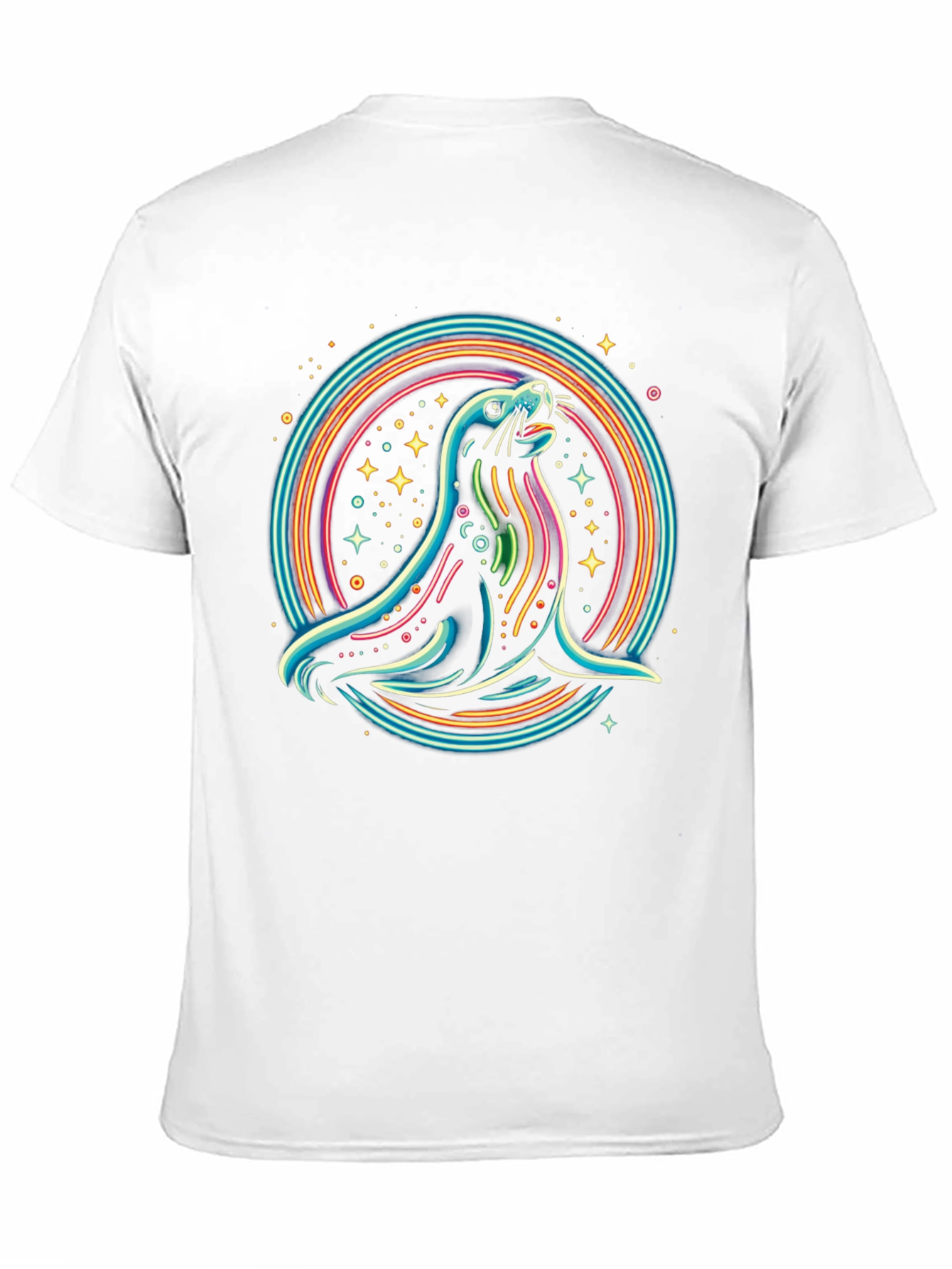 Neon Seal Graphic Tee - Mens Black T-Shirt