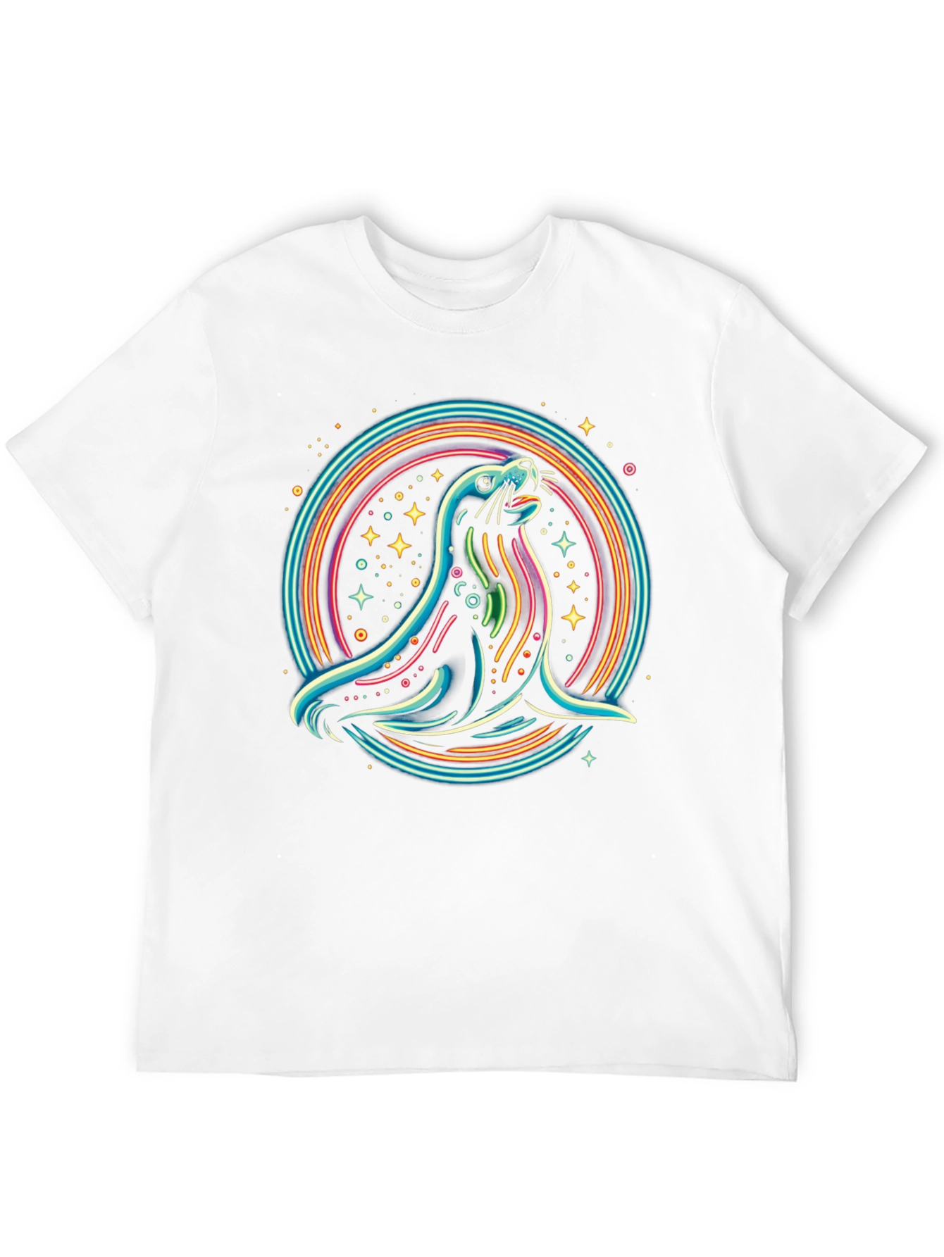 Neon Seal Graphic Tee - Mens Black T-Shirt