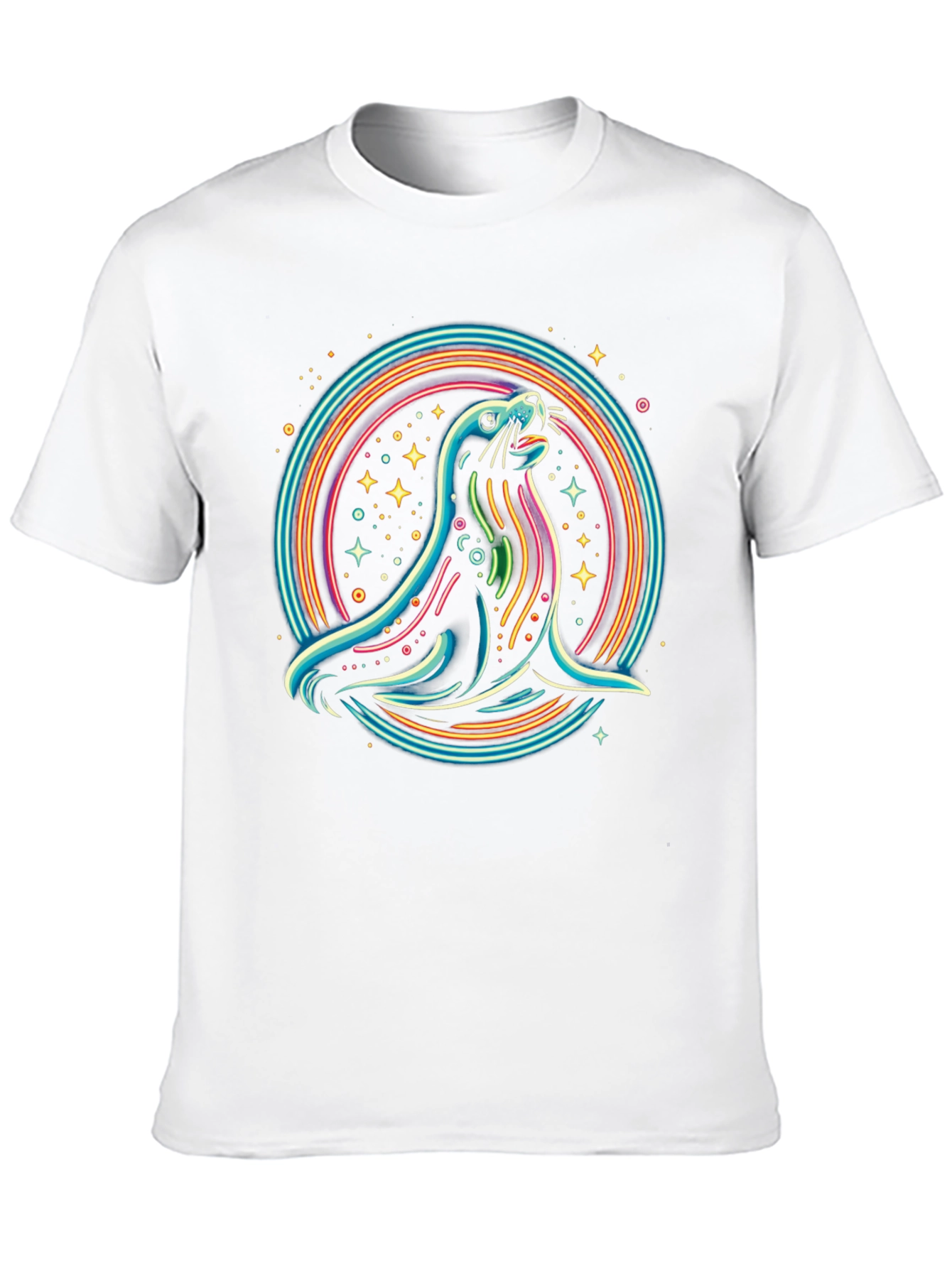 Neon Seal Graphic Tee - Mens Black T-Shirt