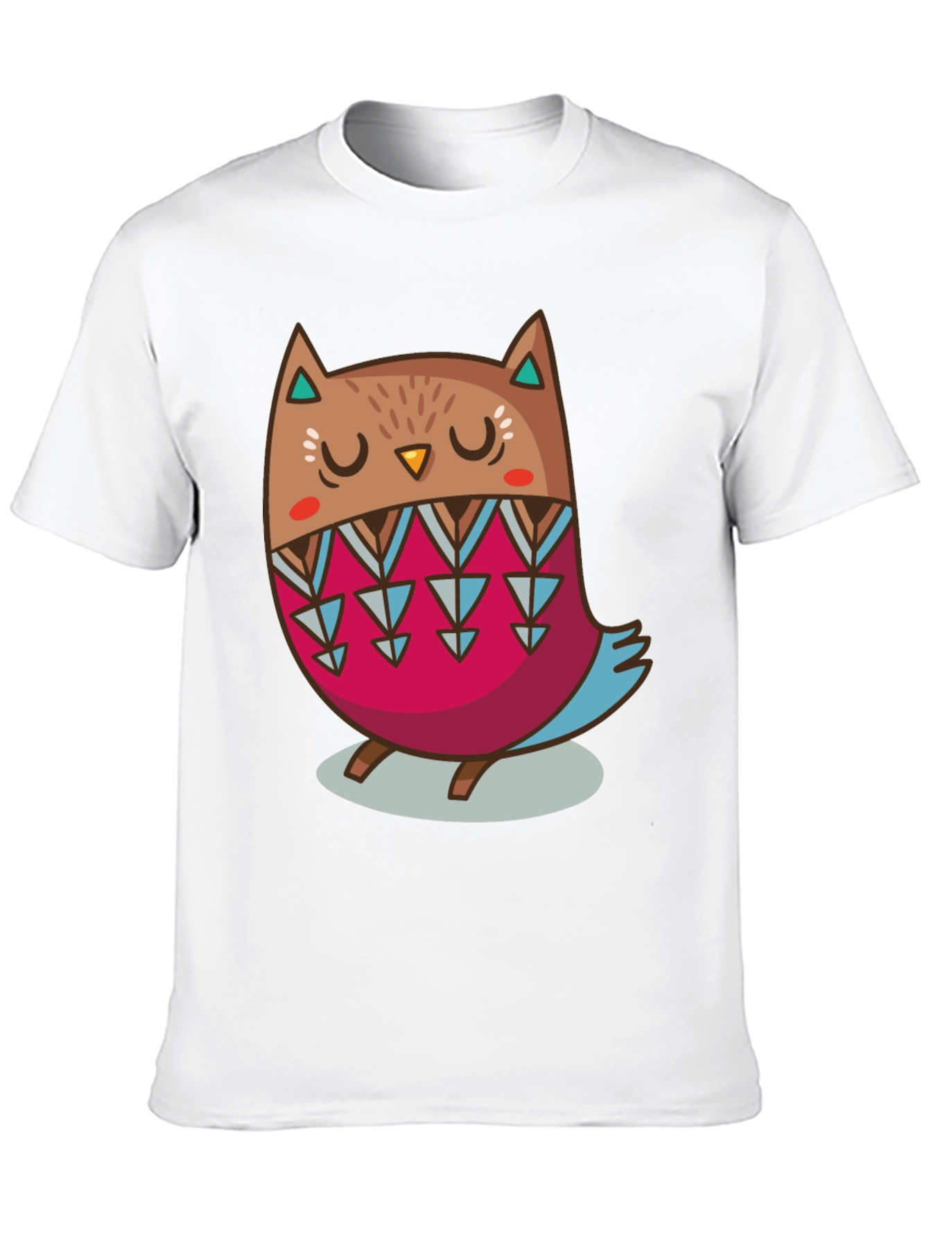 Cute Cartoon Owl Graphic Print Black T-Shirt