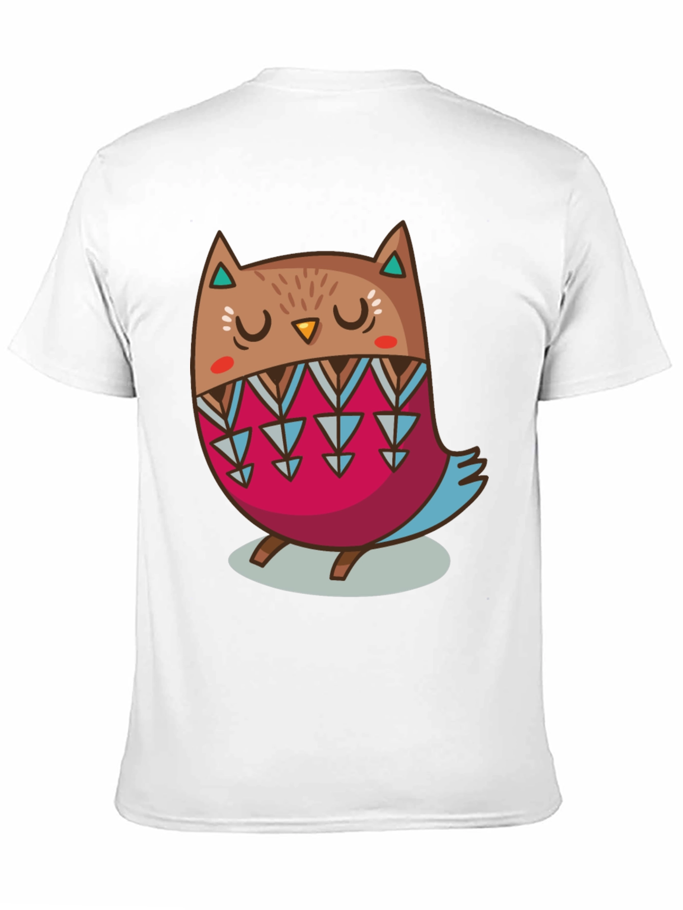 Cute Cartoon Owl Graphic Print Black T-Shirt